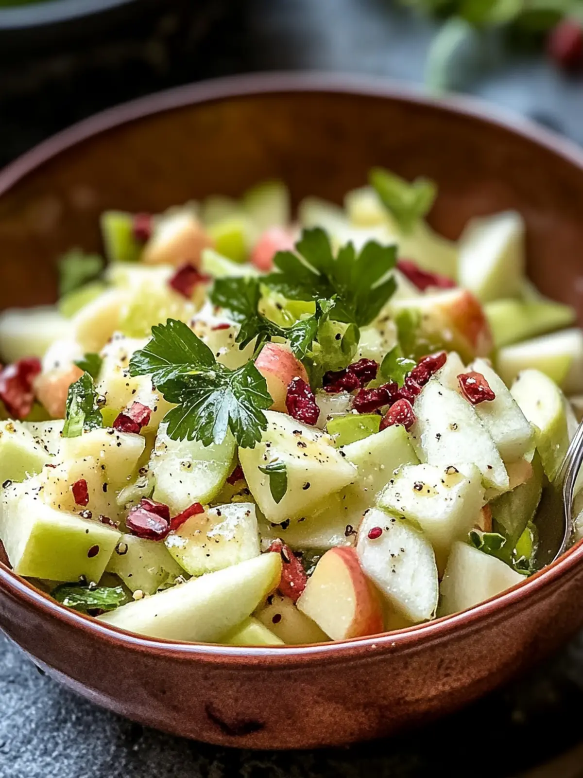 Erfrischender Apfel- und Selleriesalat für den Frühling