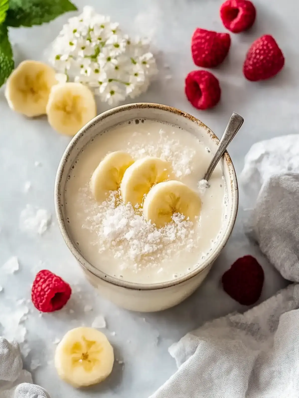 Genieße die cremige Reis- und Milchfrühstücksschale zu Hause