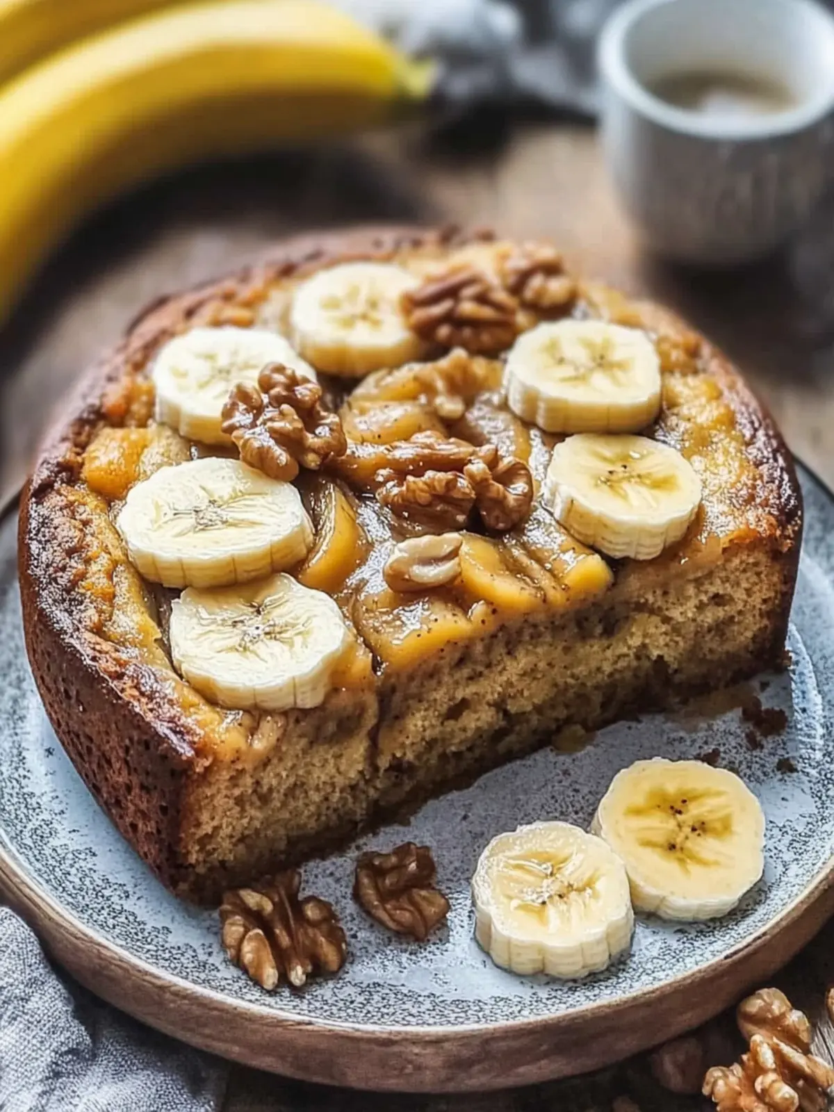 Zuckerfreier Bananen-, Nuss- und Haferkuchen