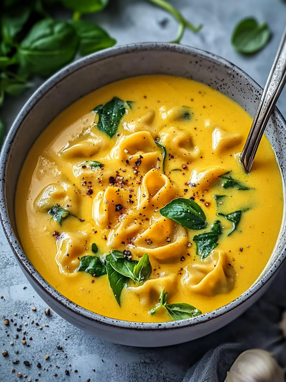 Leckere Curry-Teigtaschen-Suppe