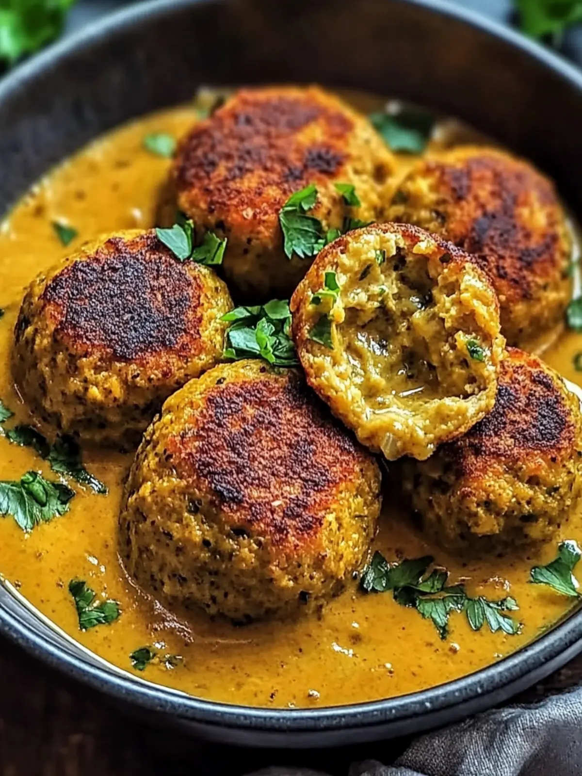 Vegane Linsenteigwaren in Currysauce