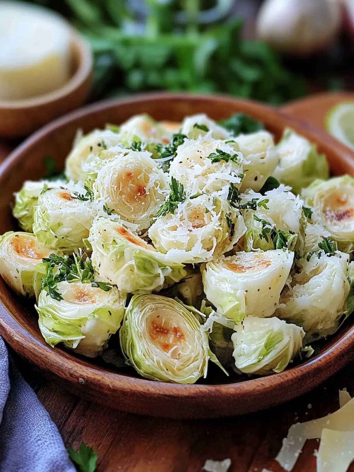 Knoblauch Parmesan geröstete Rosenkohl
