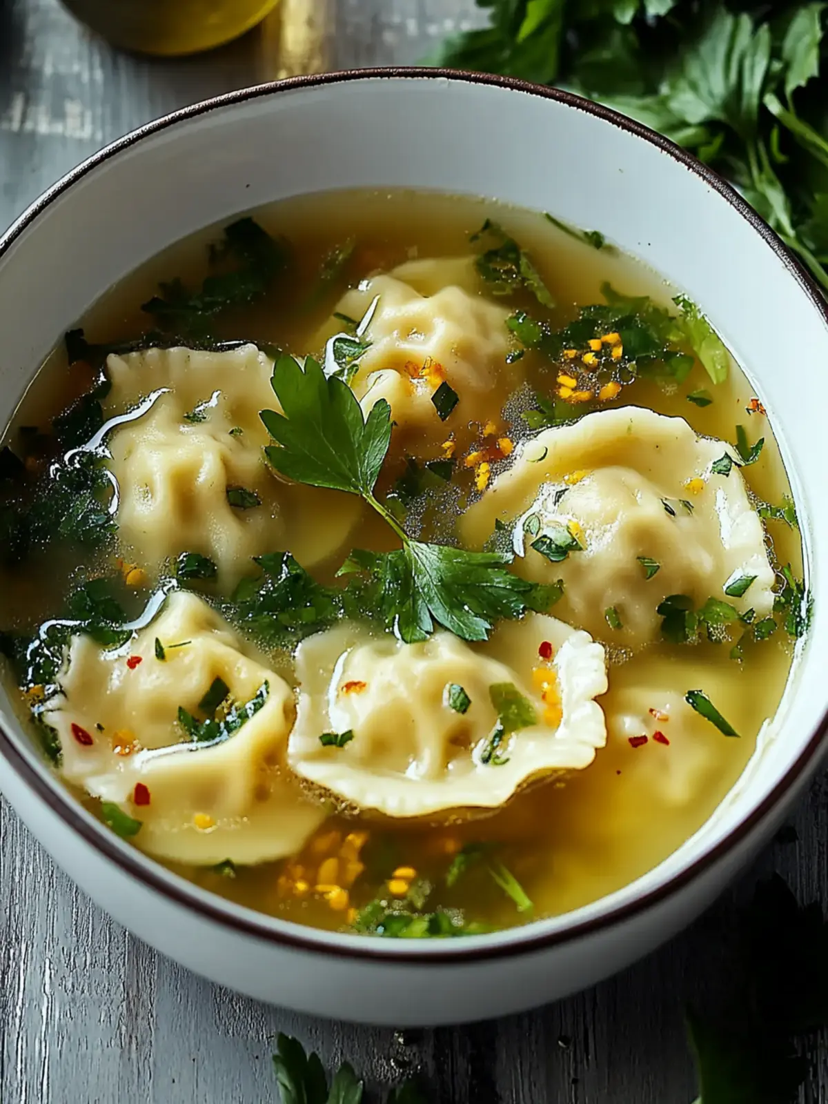 Teigtaschen-Dumpling-Suppe