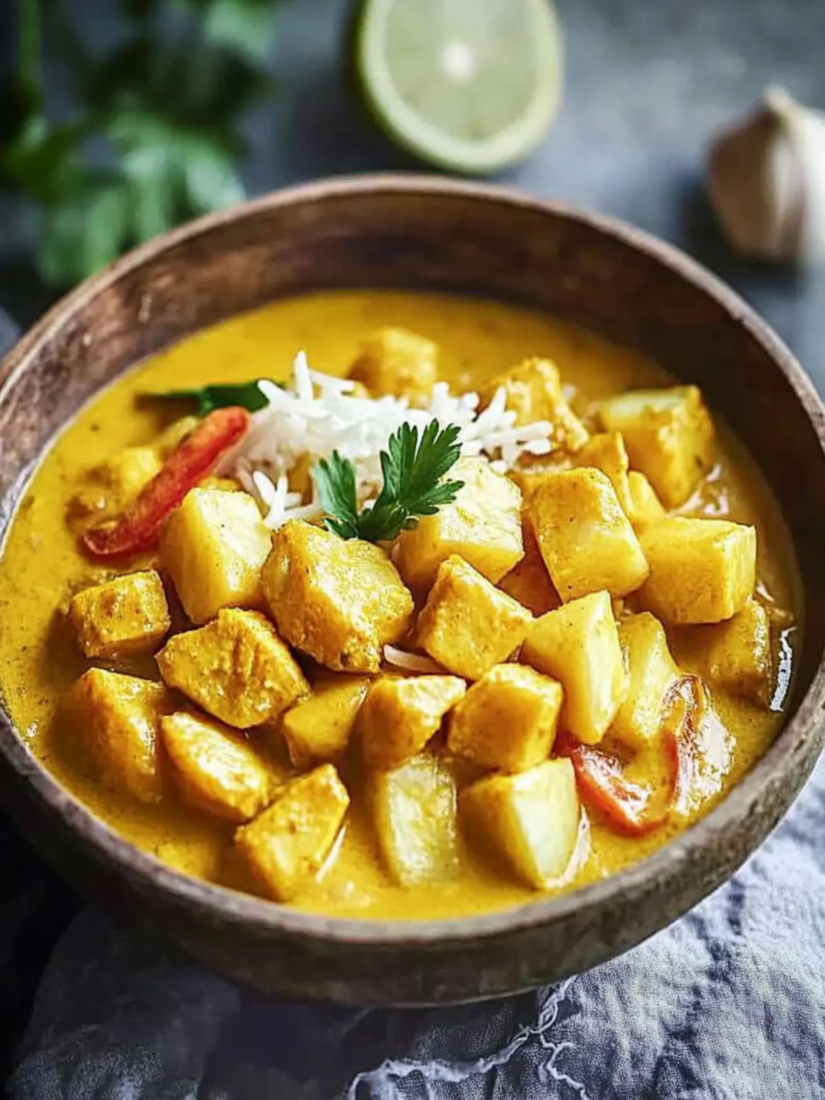 Leichter Hähnchen- und Ananask curry