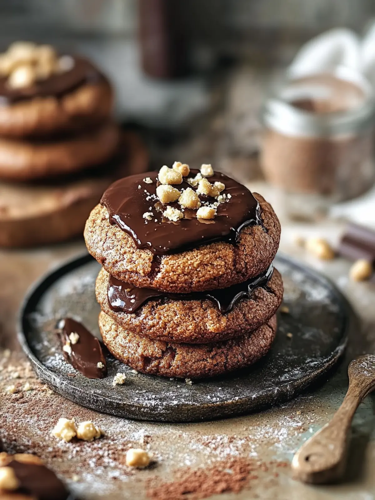 Große Schokoladenkekse mit Pekannüssen