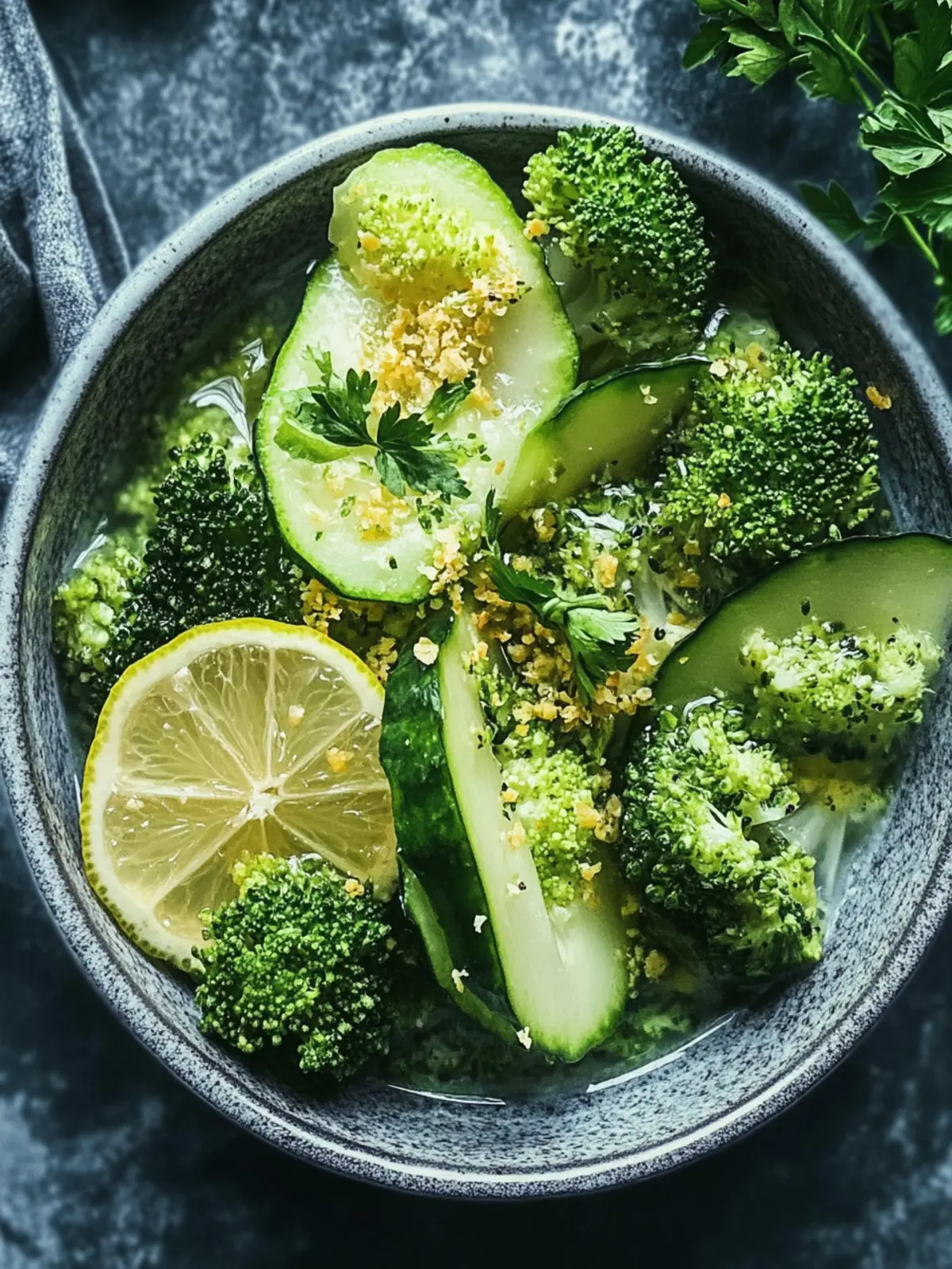 Beste Luftfritteuse Brokkoli mit Knoblauch und Zitrone