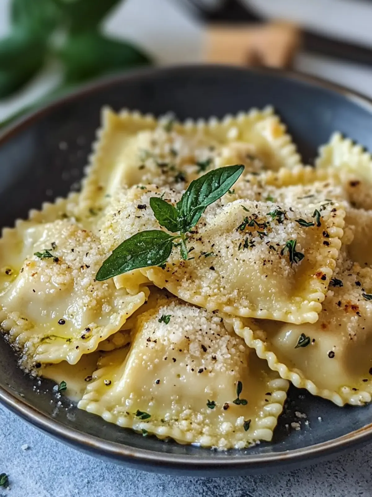 Cremige Kürbisravioli