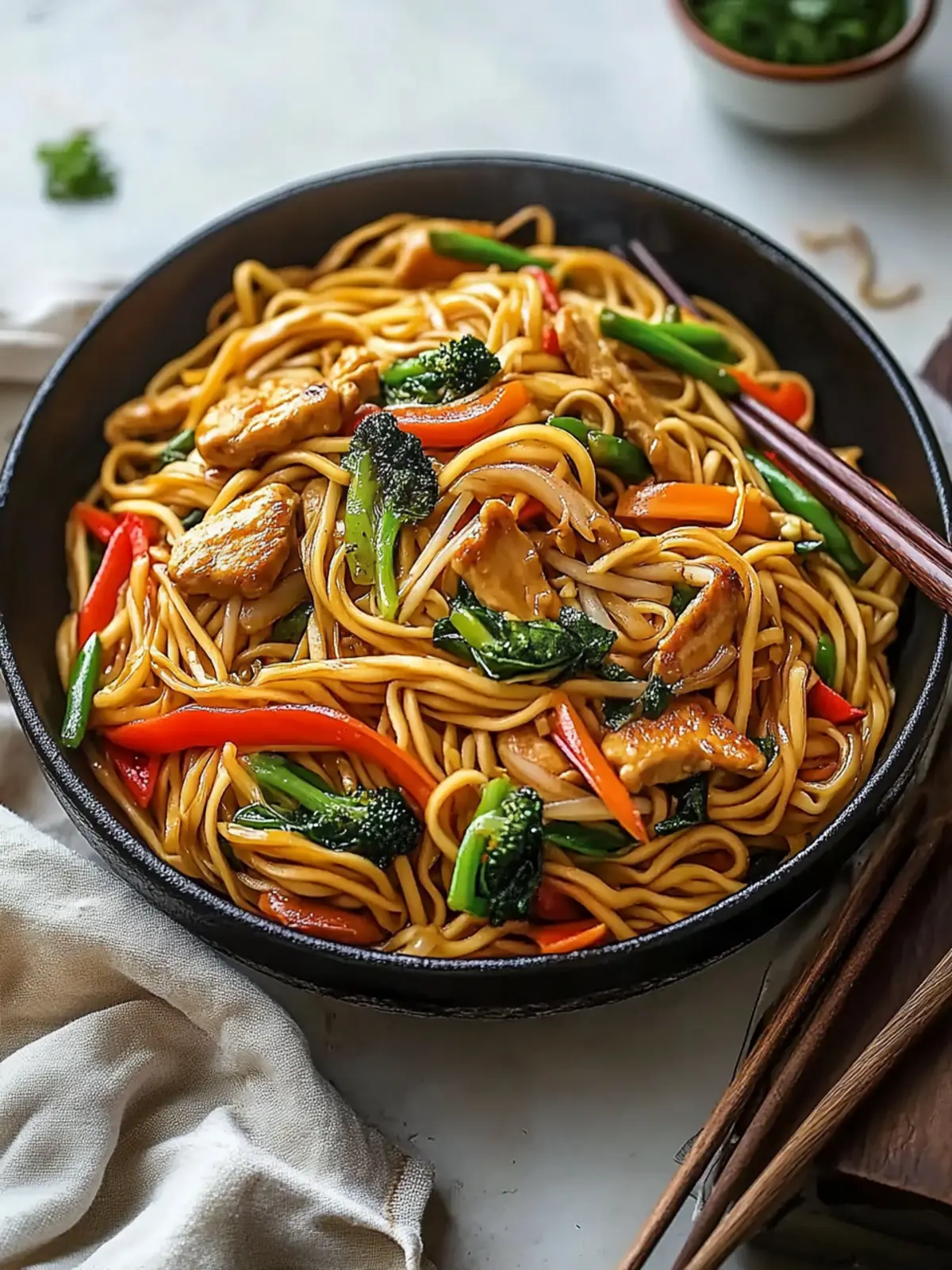 Einfache Hühnchen Lo Mein