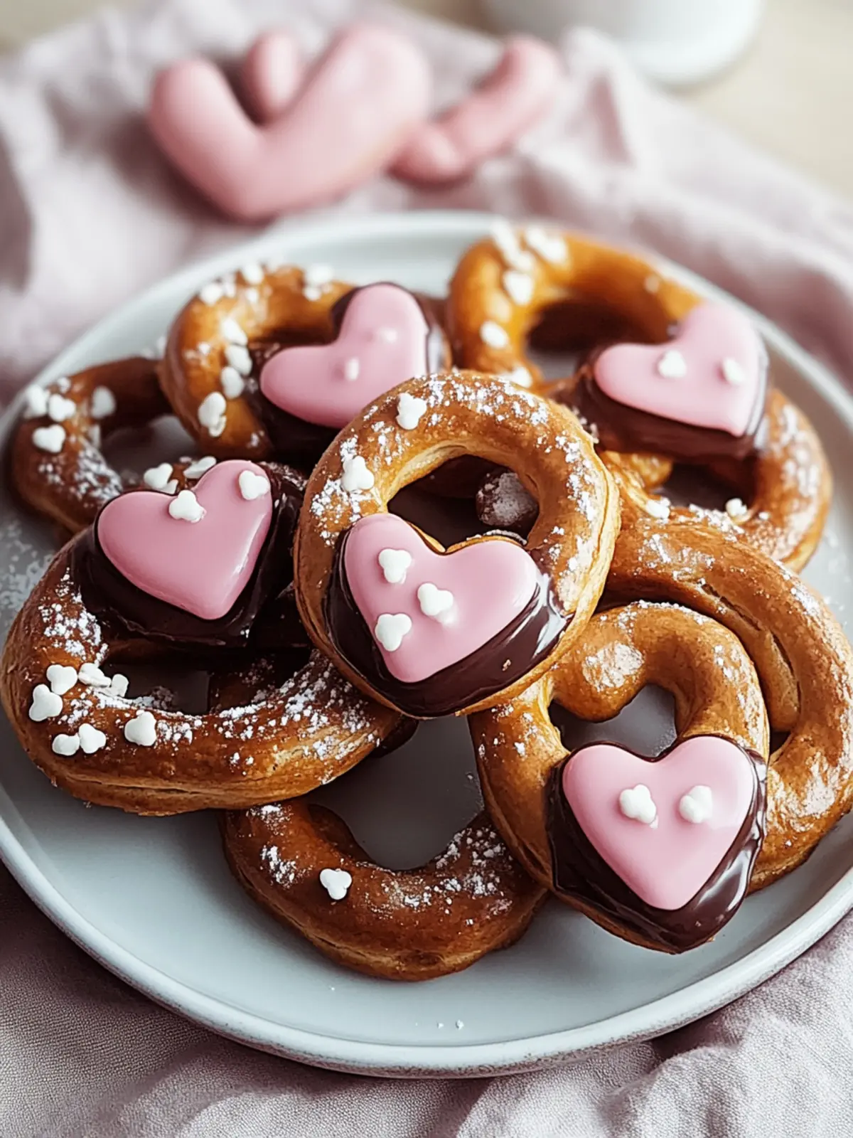 Schokoladen-Karamell-Brezeln für den Valentinstag