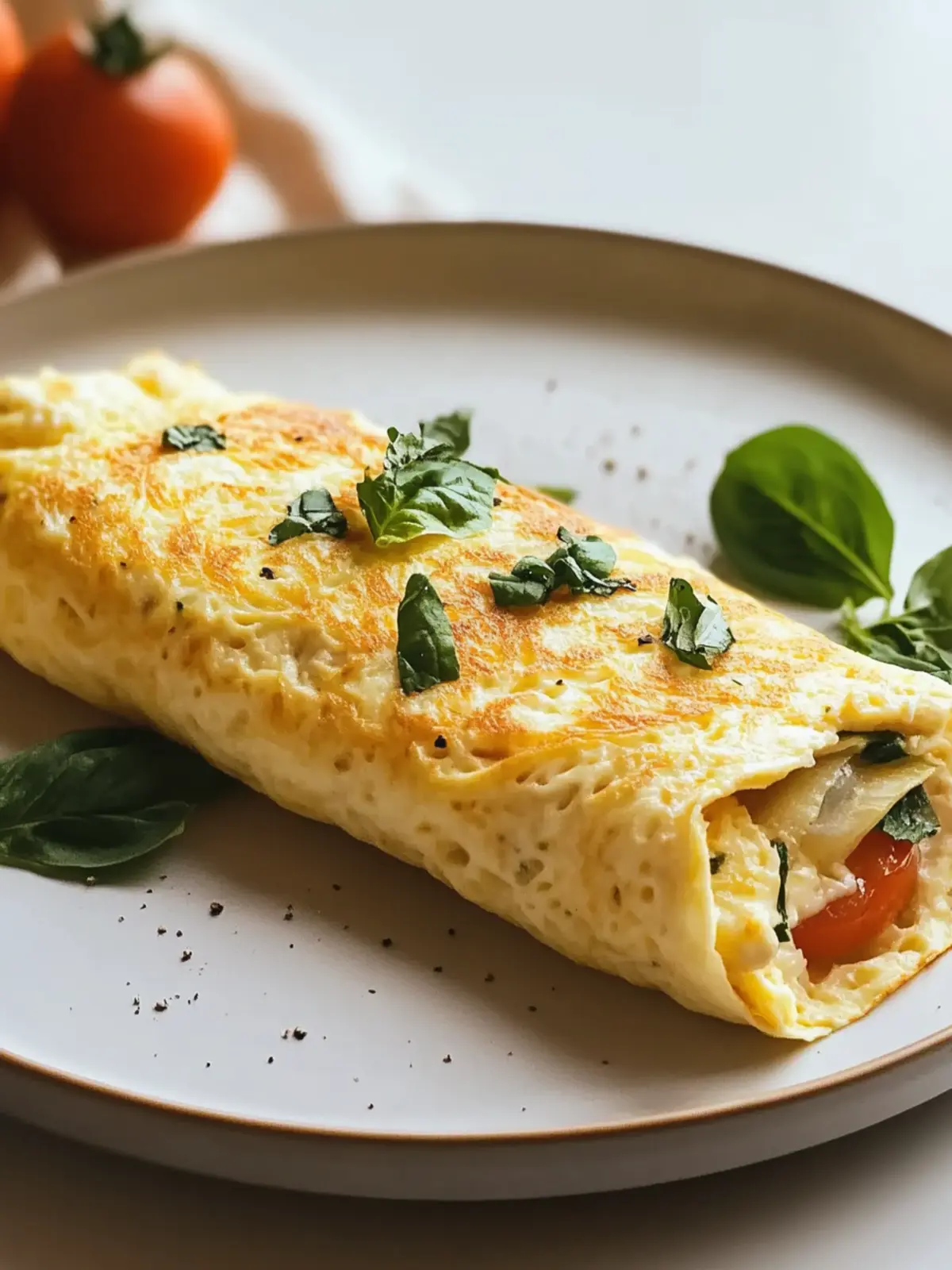 Schnelle Omelette-Rolle nach Art von Italien