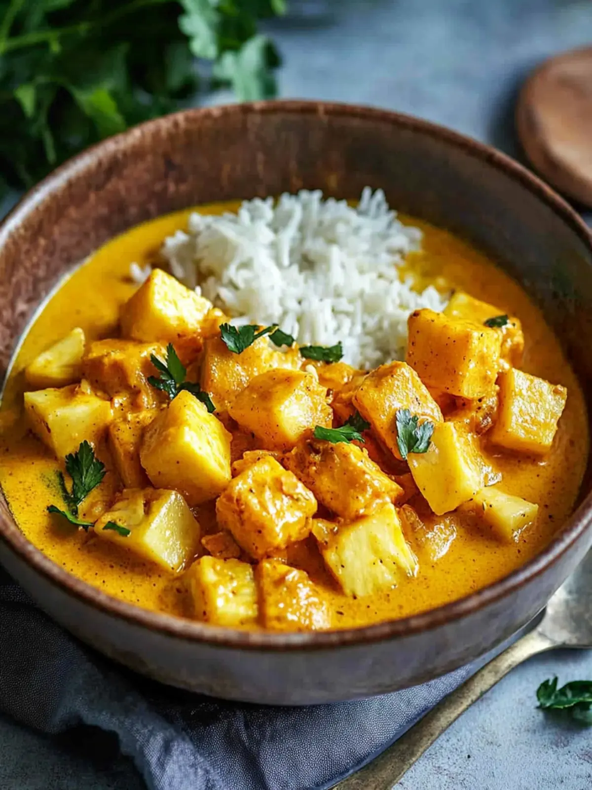 Leichte Hähnchen- und Ananask curry