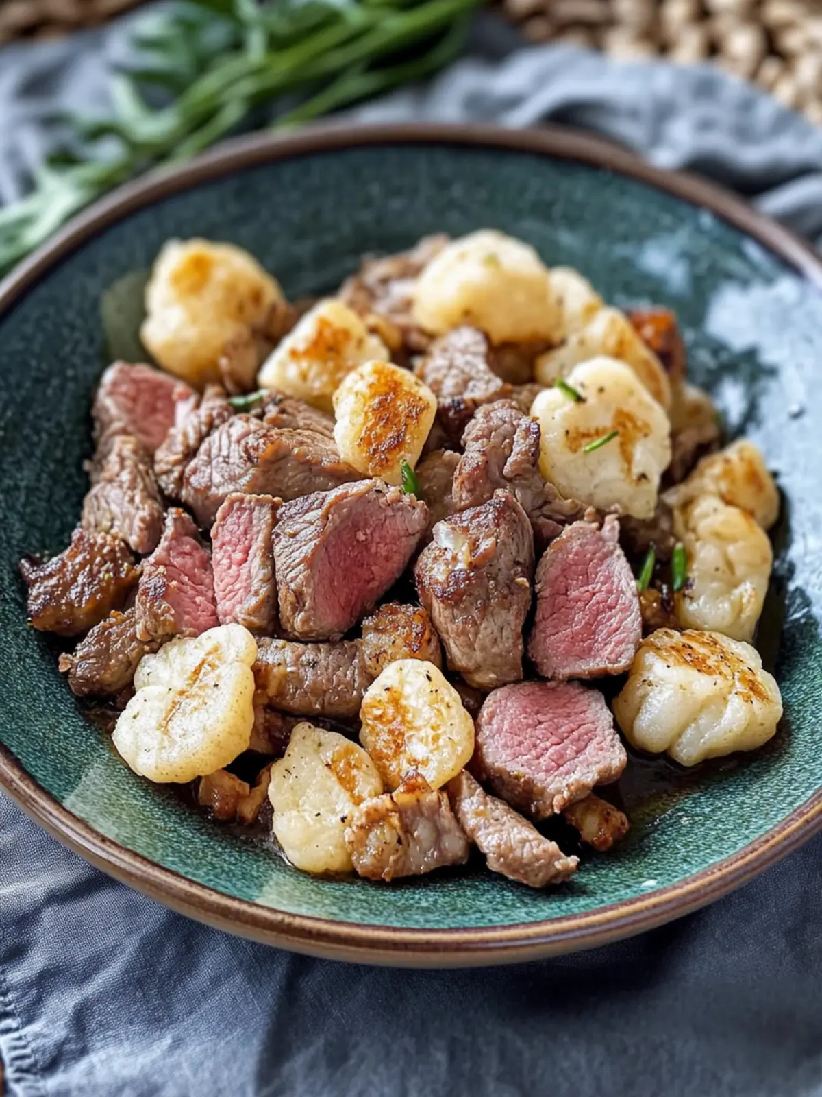 Blumenkohl Rindfleisch Pfanne