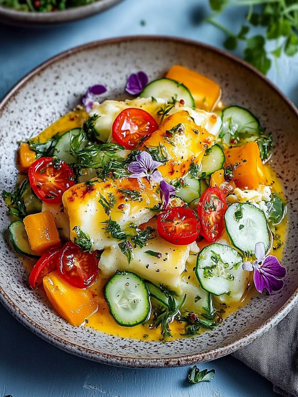 Bunte geröstete Gemüse treffen auf cremige Soße