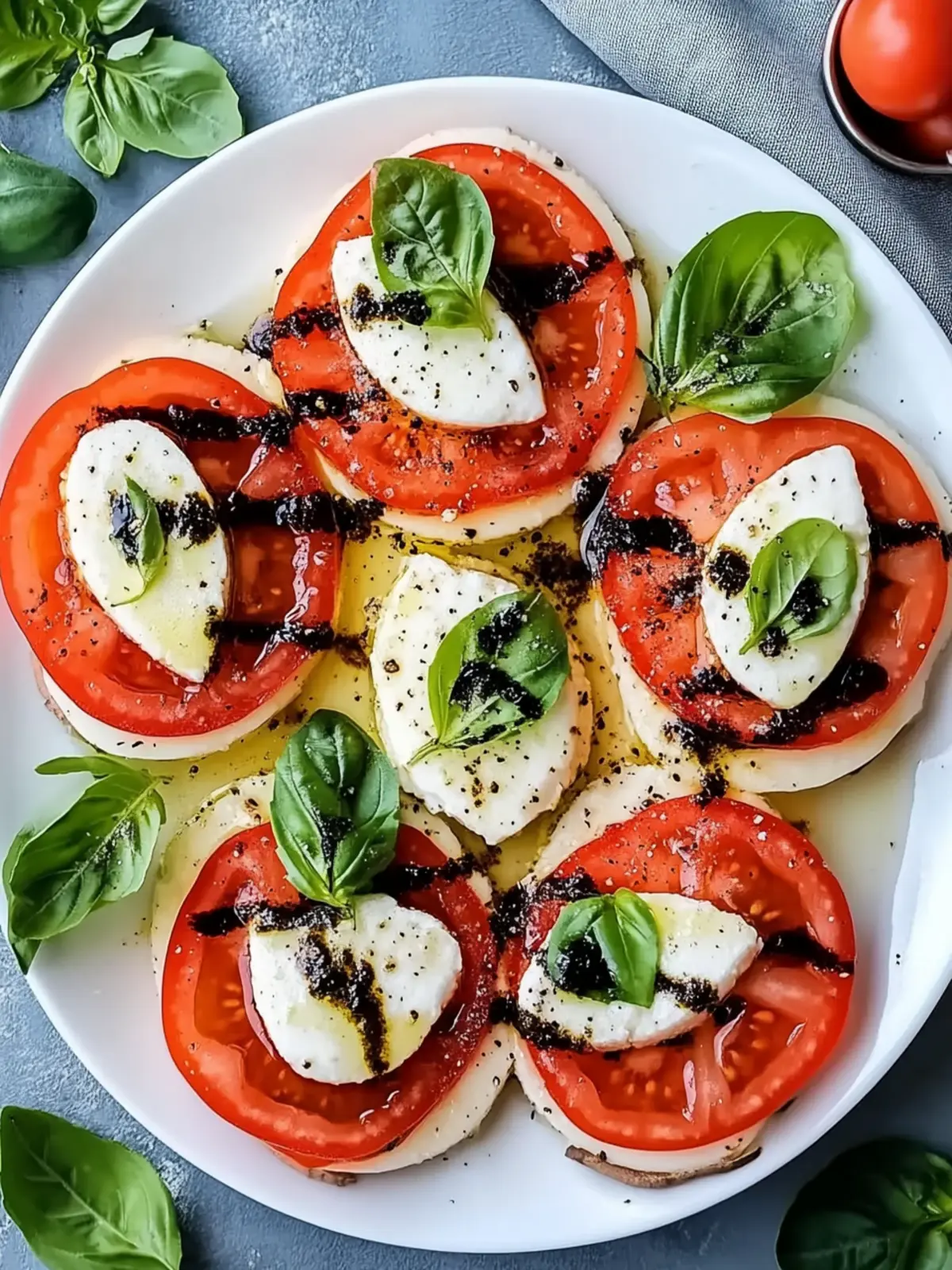 Herzförmiger Caprese-Salat