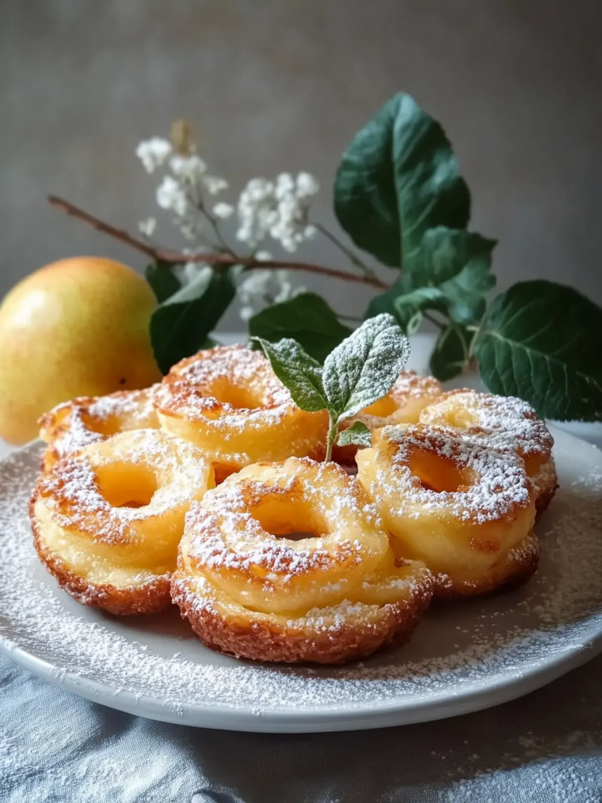 Schnelle gebackene Apfelringe