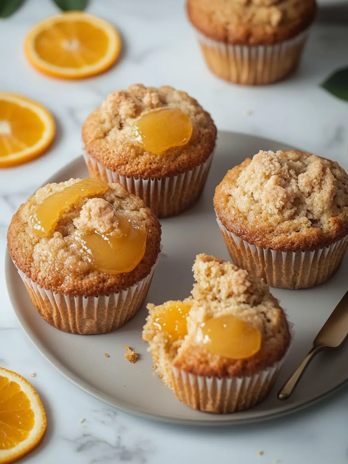 Orangen- und Mohn-Muffins mit Orangen-Glasur