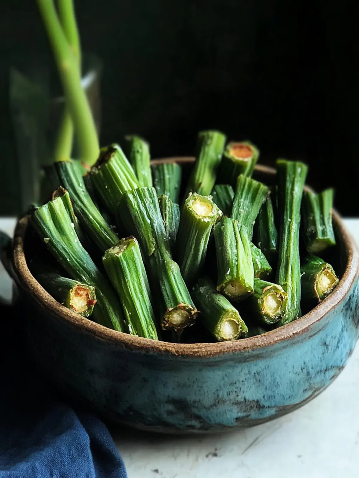 Luftfritteuse gerösteter Okra