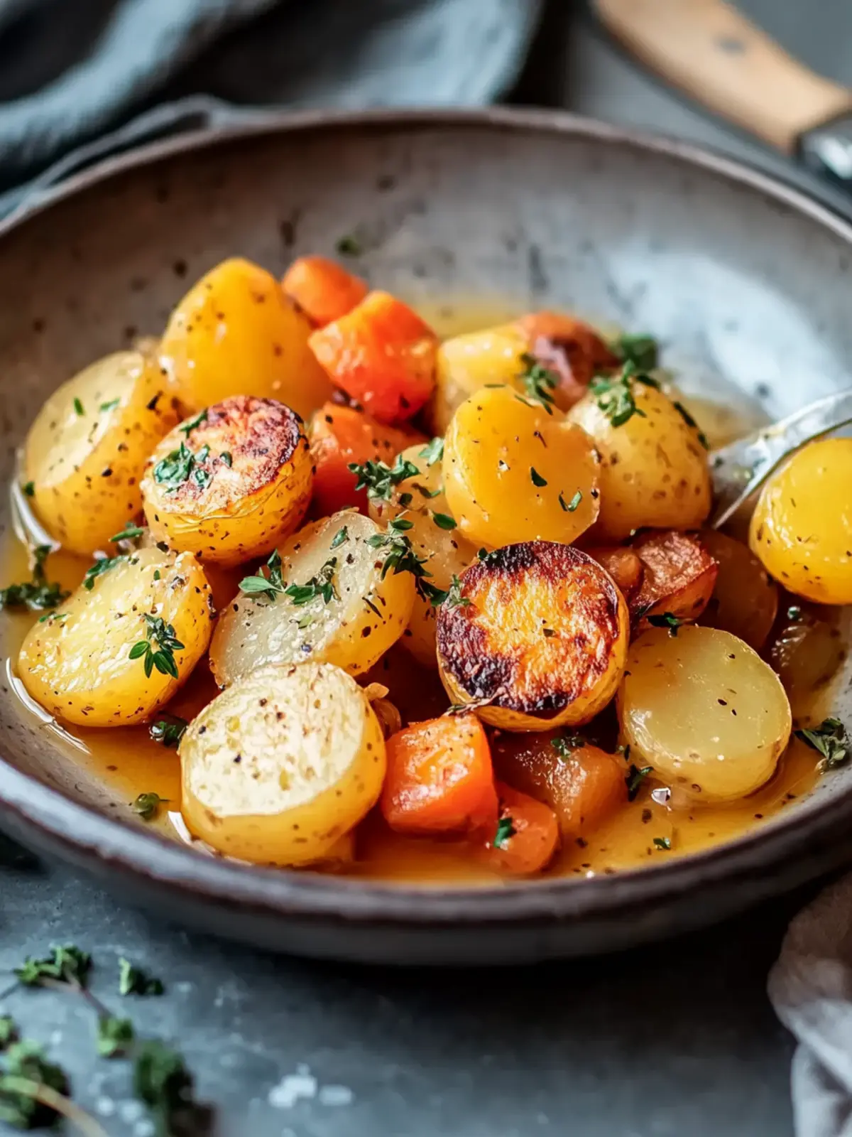Geröstetes Gemüse mit Kartoffeln und Kürbis
