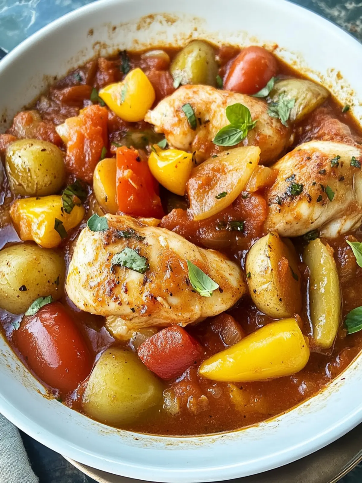 Eintopf Hähnchen Afritada