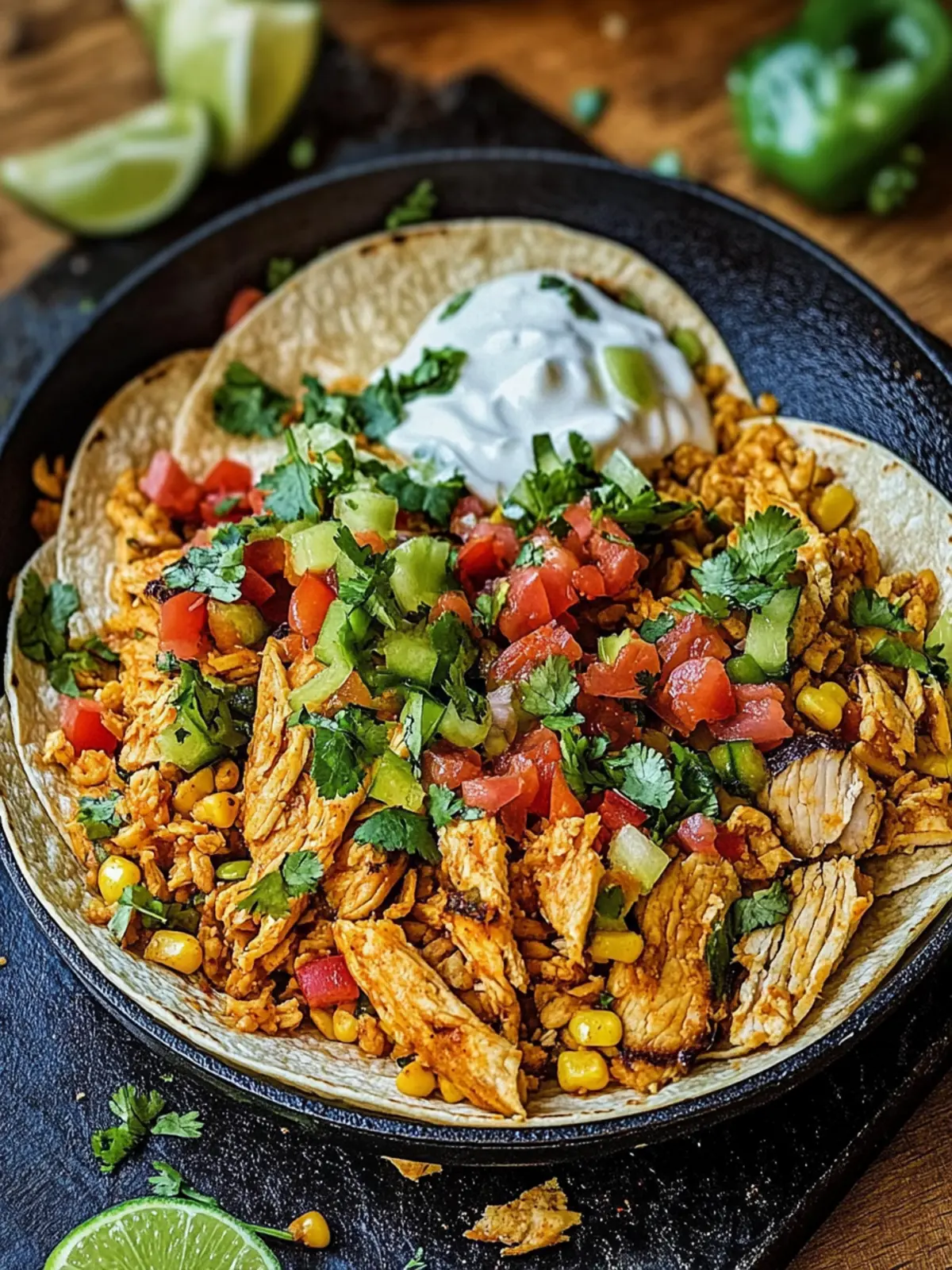 Taco Pfanne mit Hähnchen und Reis