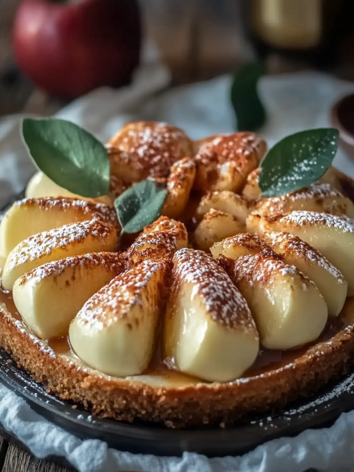 Käsekuchen gefüllte gebackene Äpfel