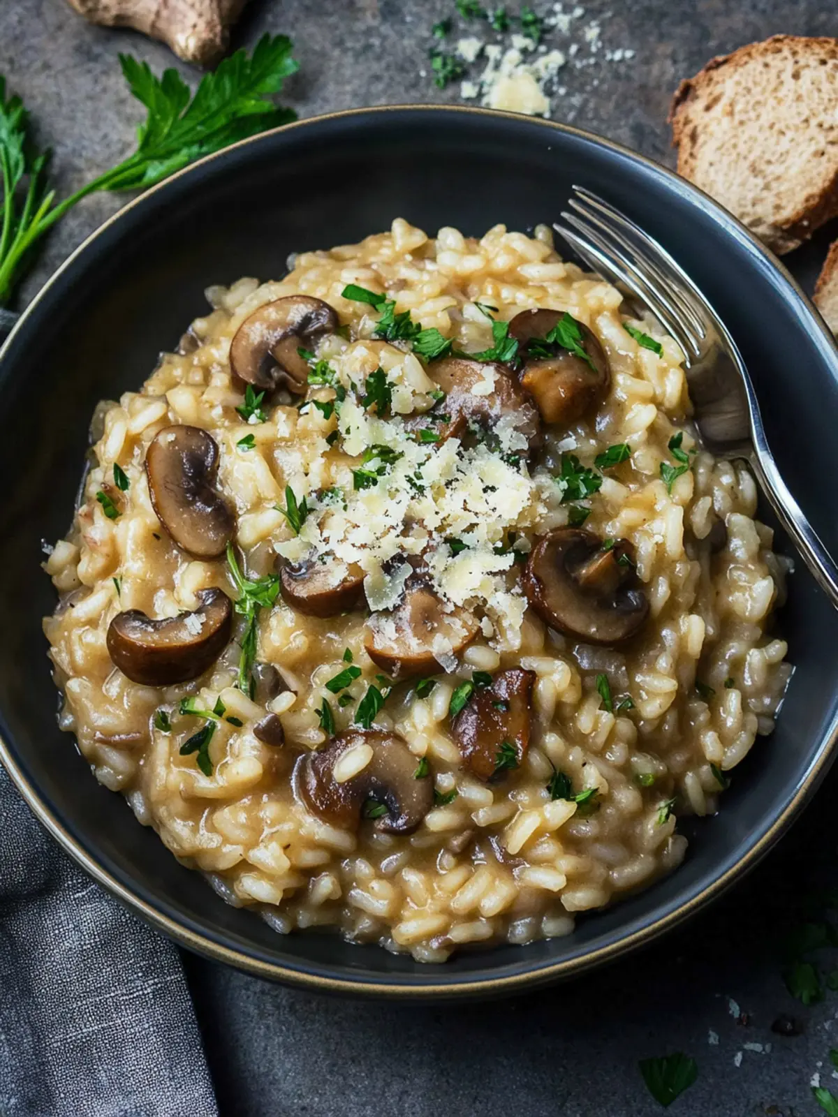 Veganer Pilzrisotto
