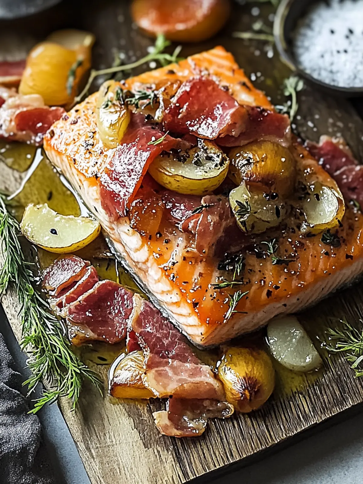 Foliengebackener Senf-Ahornspeck-Lachs leicht gemacht