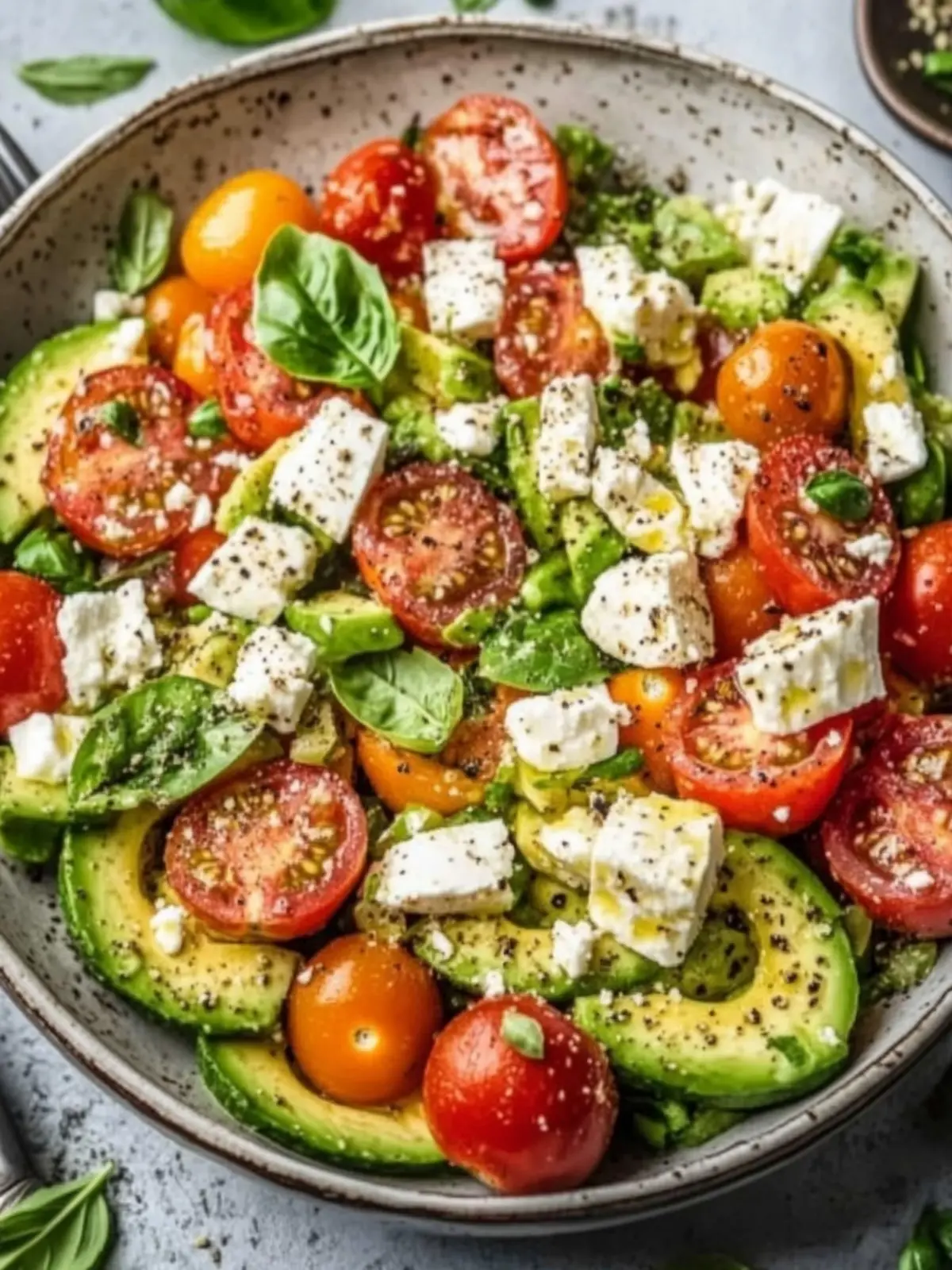 Avocadosalat mit Feta und Tomaten