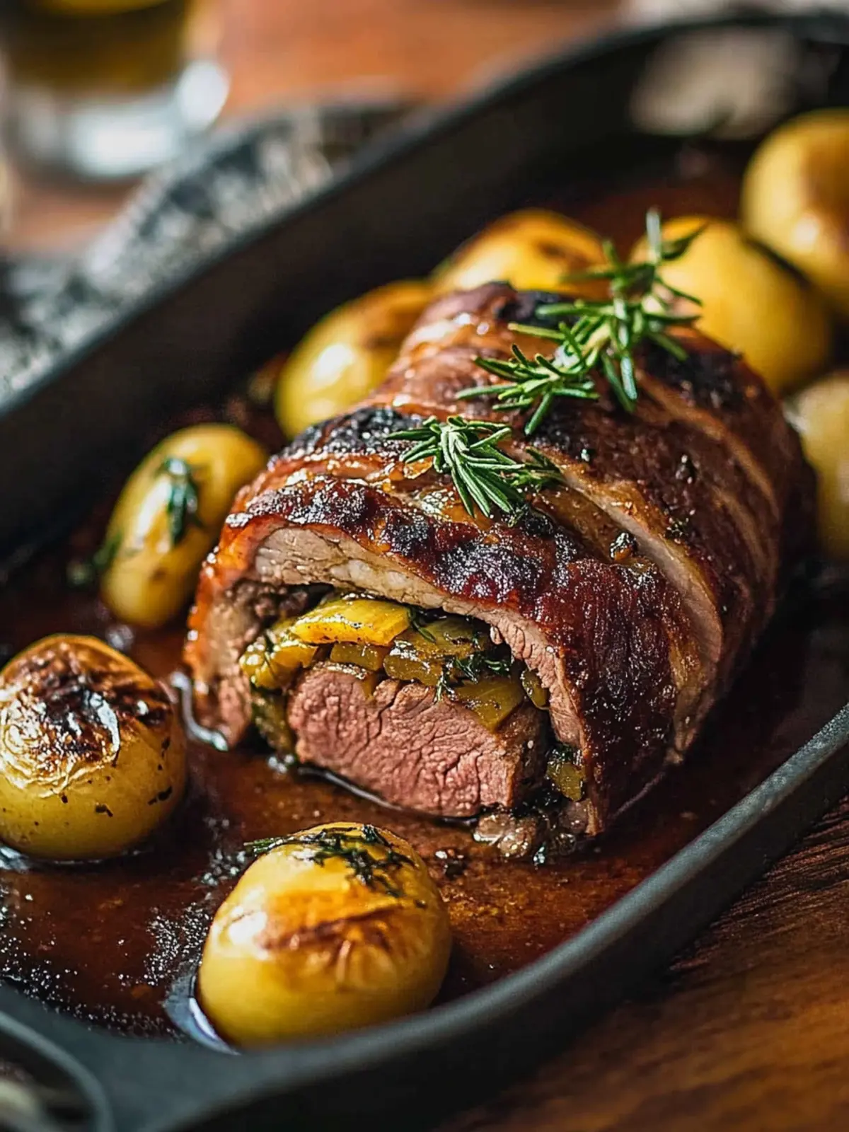 Zarte Rinderrouladen im Ofen zubereitet