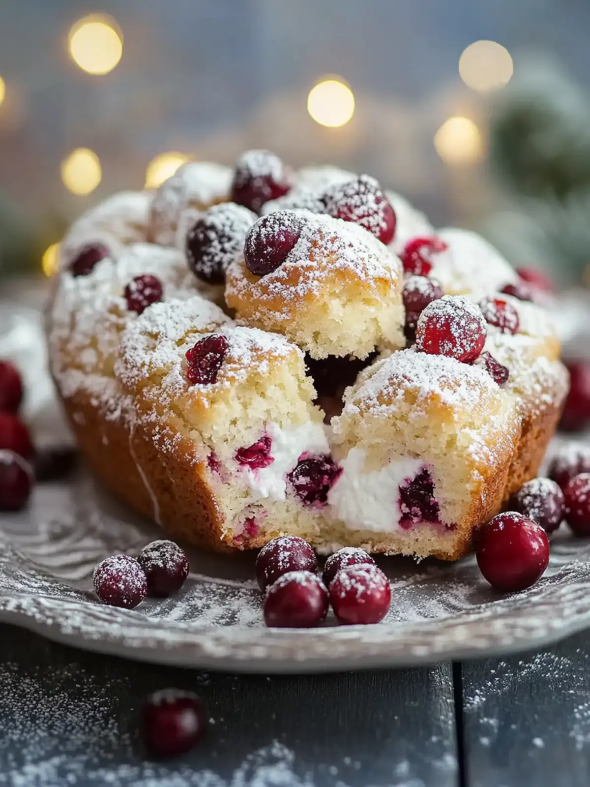 Stollenbissen mit Quark und Cranberries