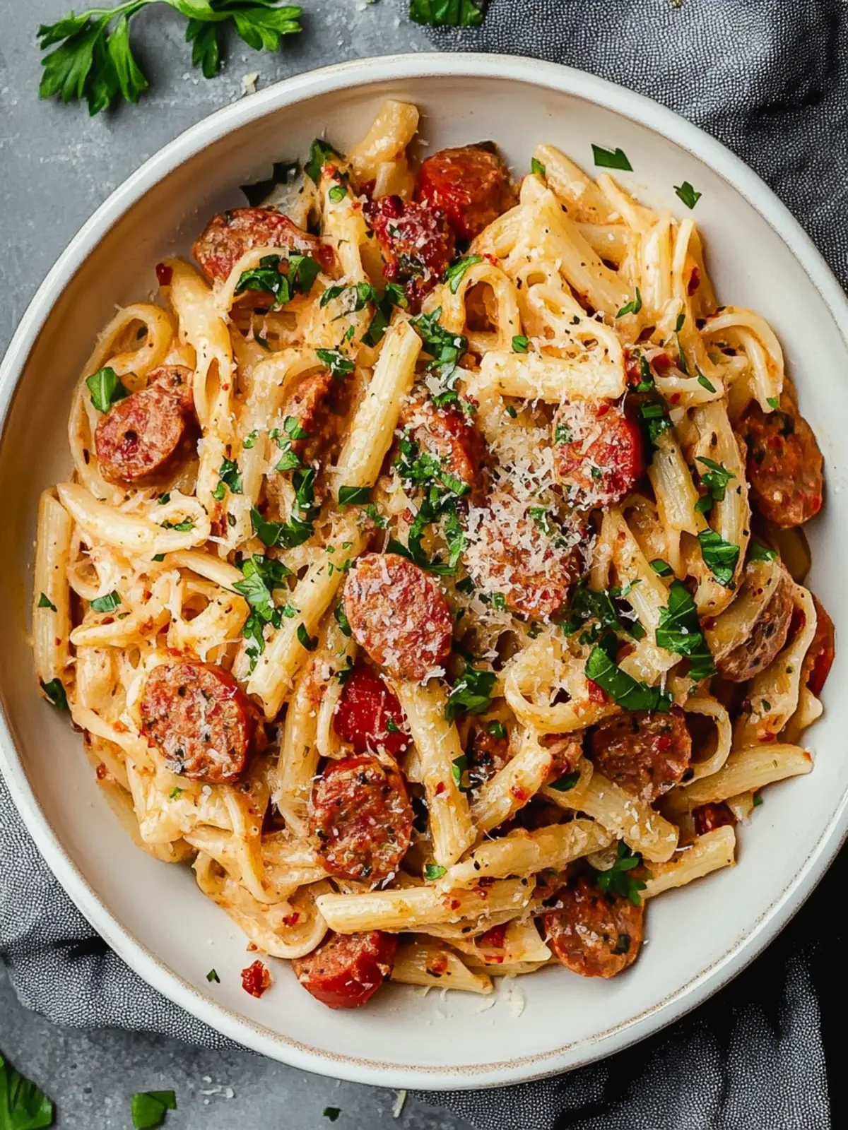 Cremige Cajun Wurst Pasta