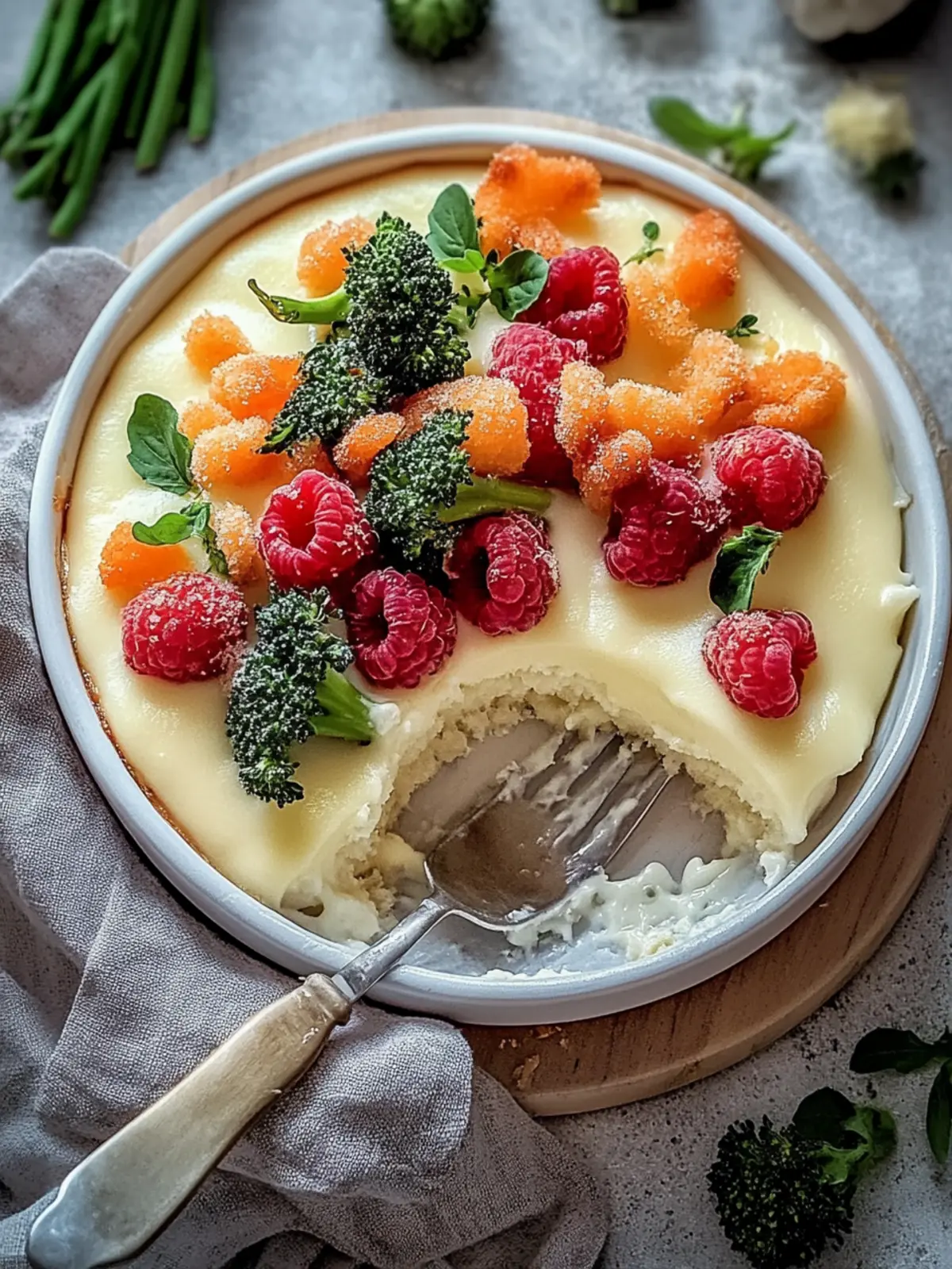 Herzhafter gebackener käsiger Gemüseeintopf