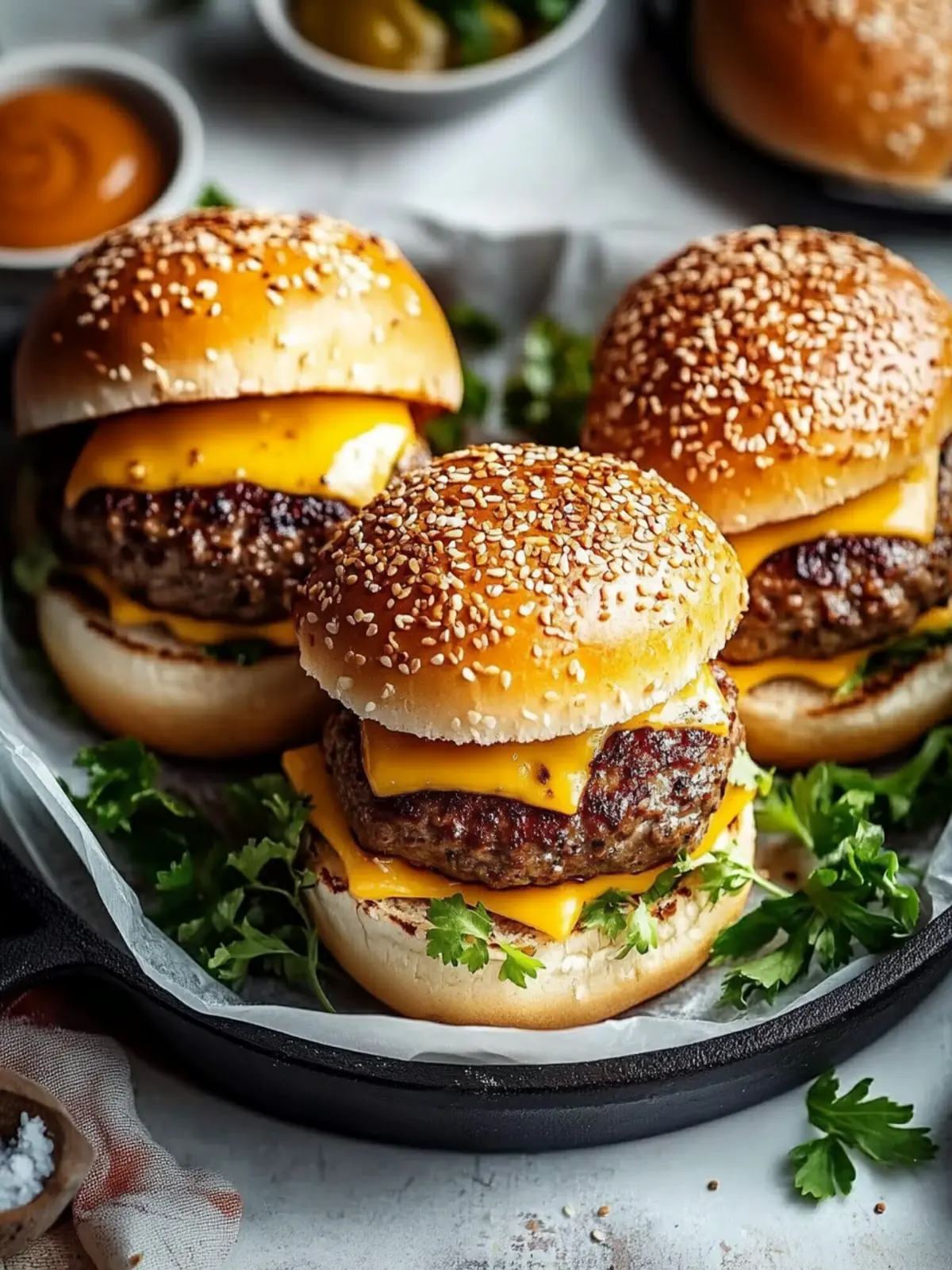 Unwiderstehliche Knoblauch-Parmesan-Cheeseburger-Bombs