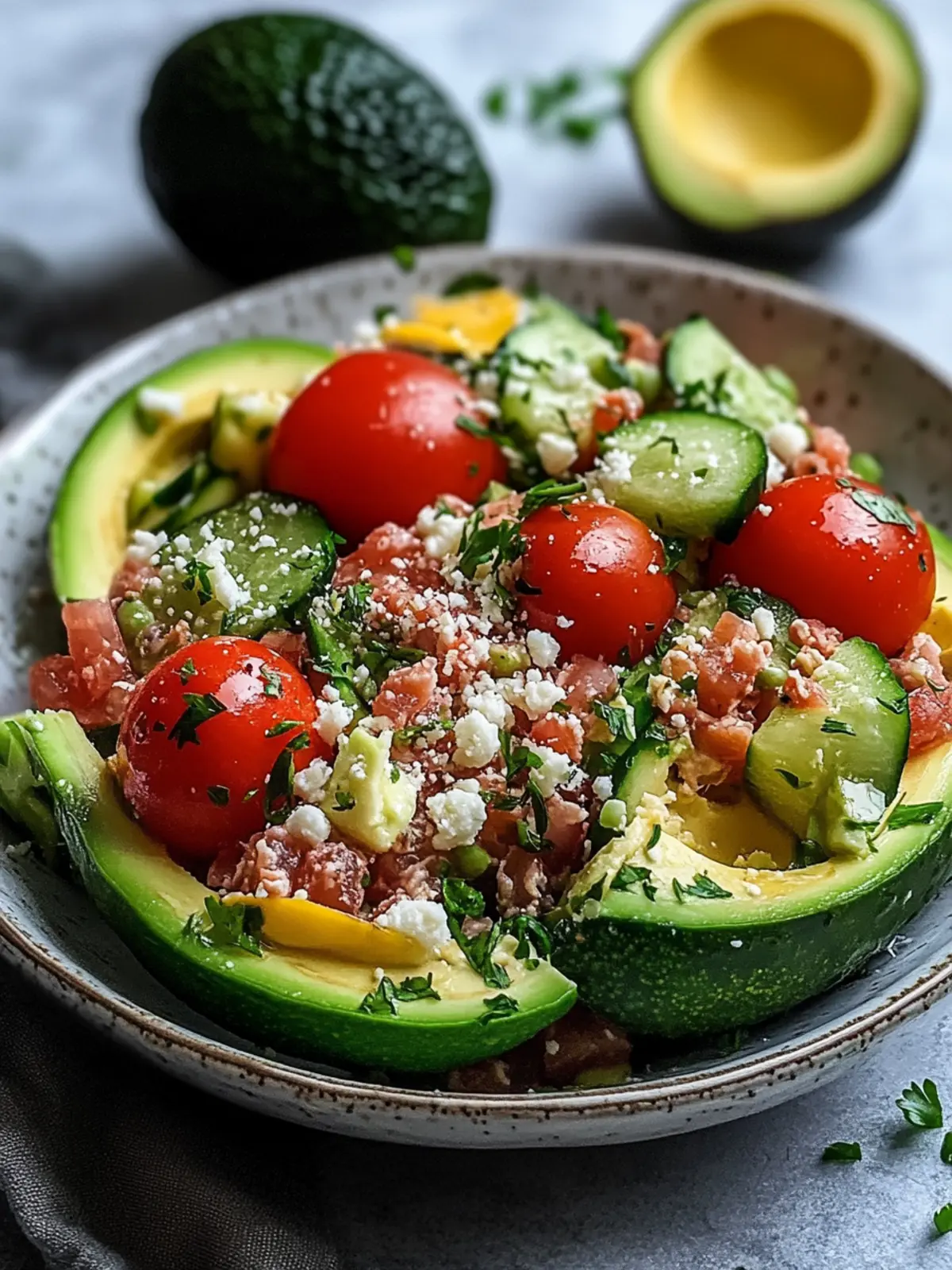 Thunfischsalat gefüllte Avocados
