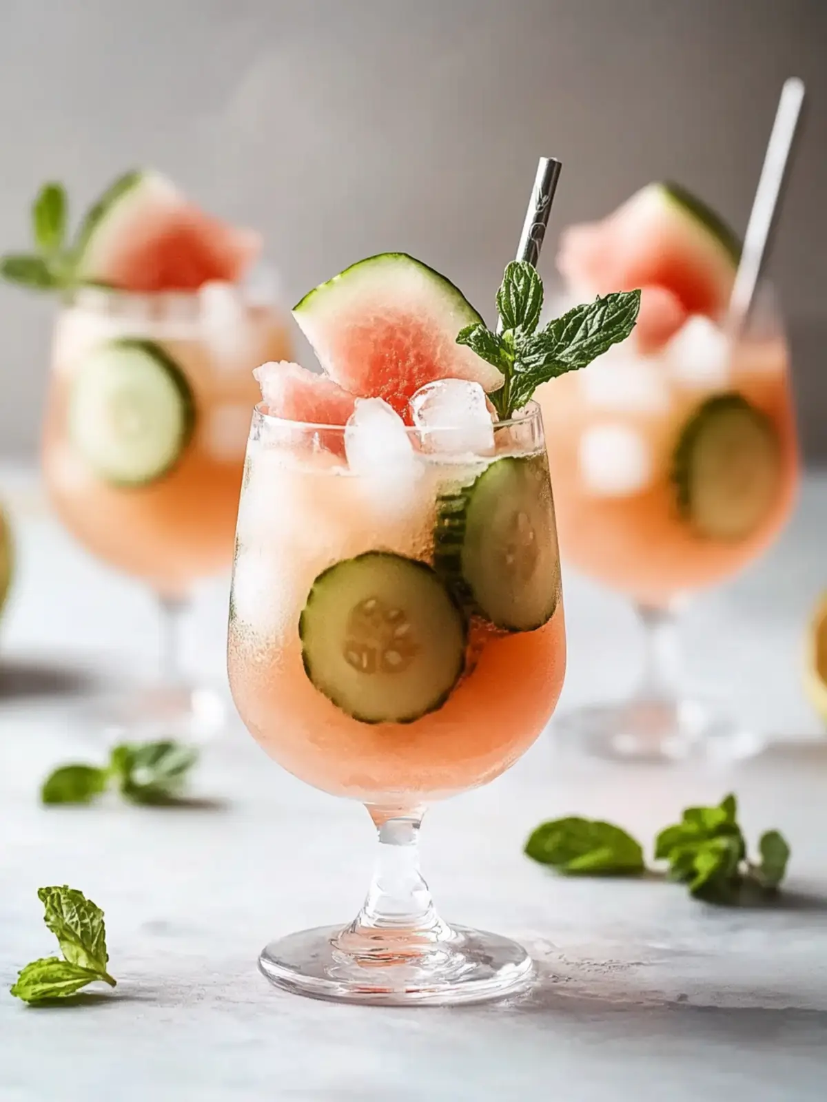 Sprudelnder Wassermelonen- und Lychee-Cocktail für heiße Tage