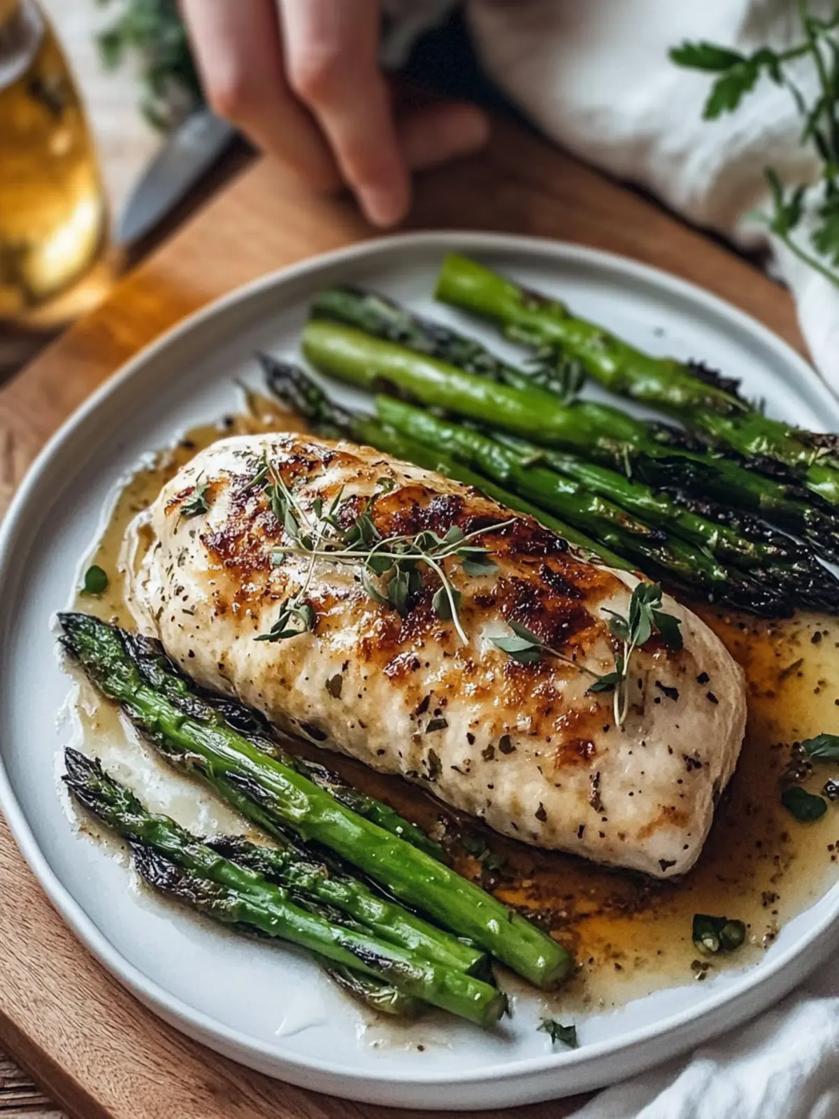 Spargel gefüllte Hähnchenbrust