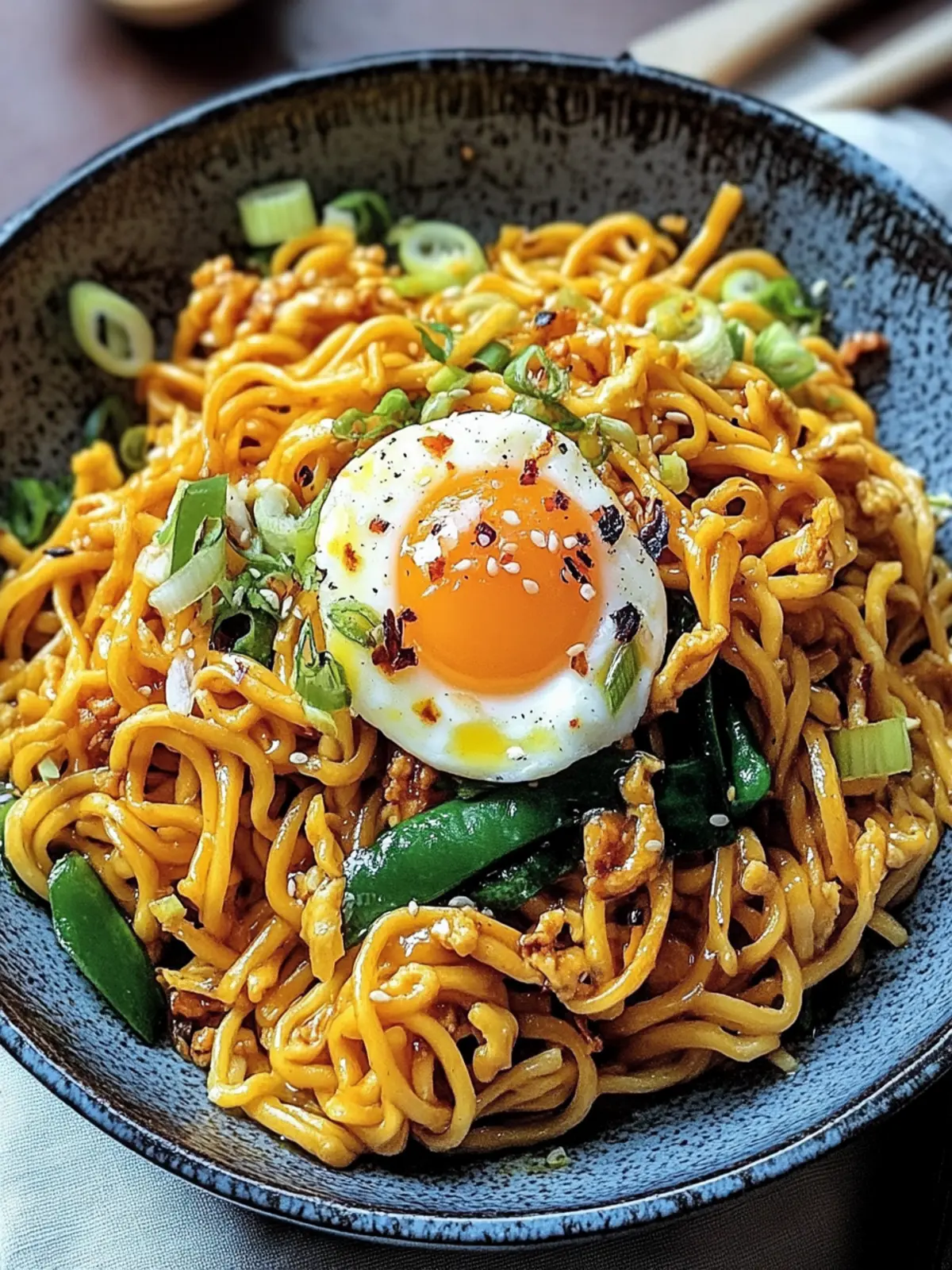 chinesische gebratene Nudeln mit Ei