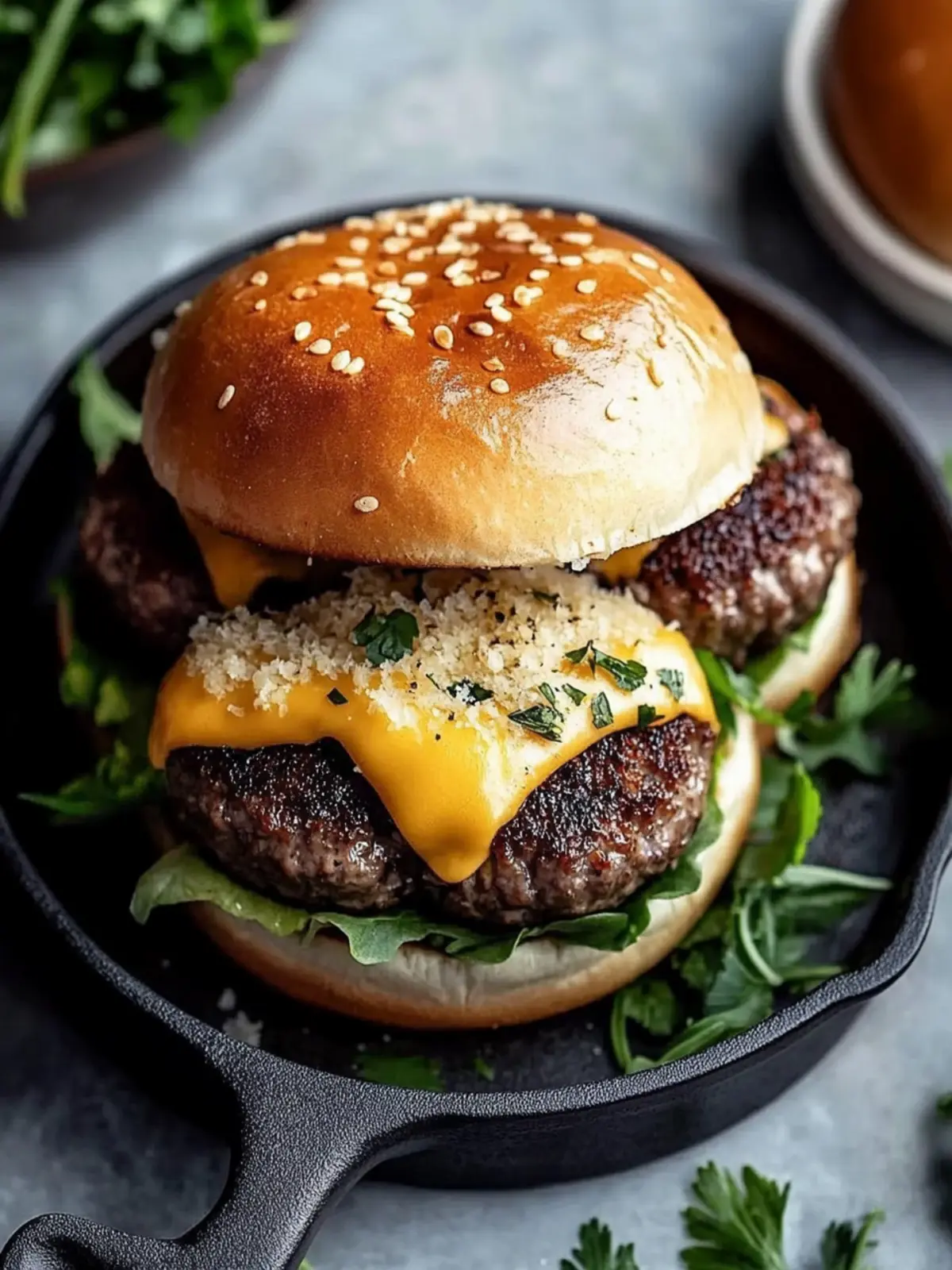 Unwiderstehliche Knoblauch-Parmesan-Cheeseburger-Bombs