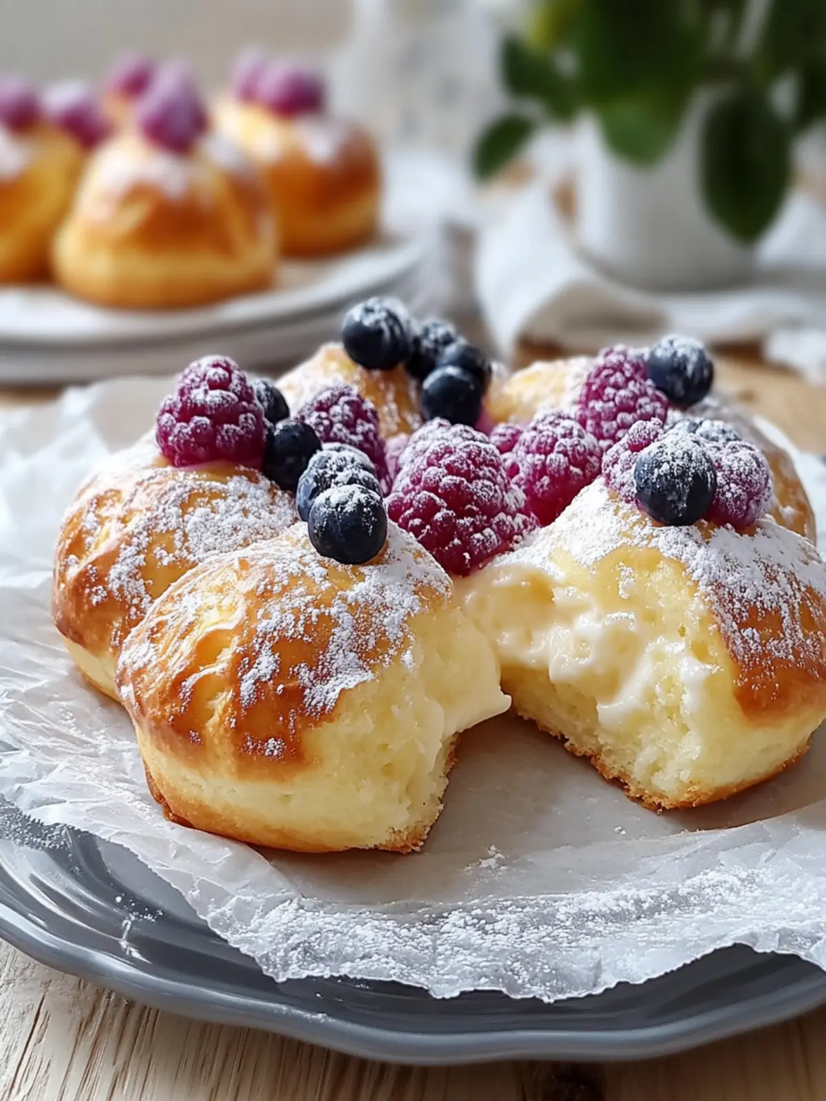 Dekadente Dänische Karnevalbrötchen mit Vanillekäsekuchen