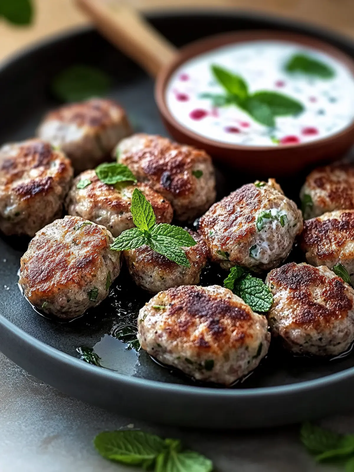 Würzige Lamm-Koftas mit Minz-Joghurt