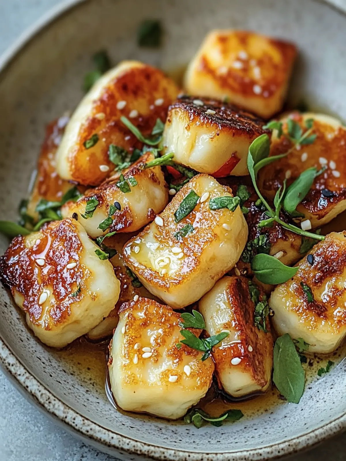 Knuspriger Halloumi mit Honigglasur Heißluftfritteuse