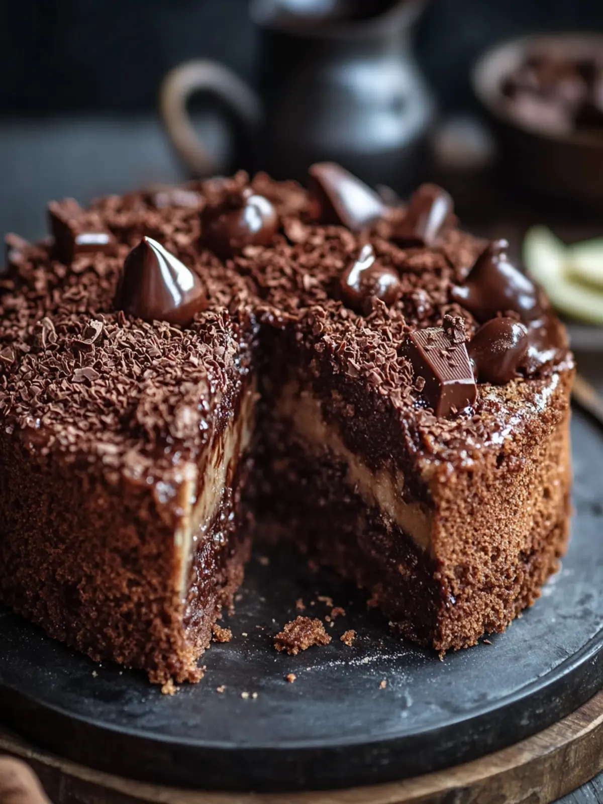 Feuchter Schokoladen-Birnenkuchen mit Schokoladestreuseln