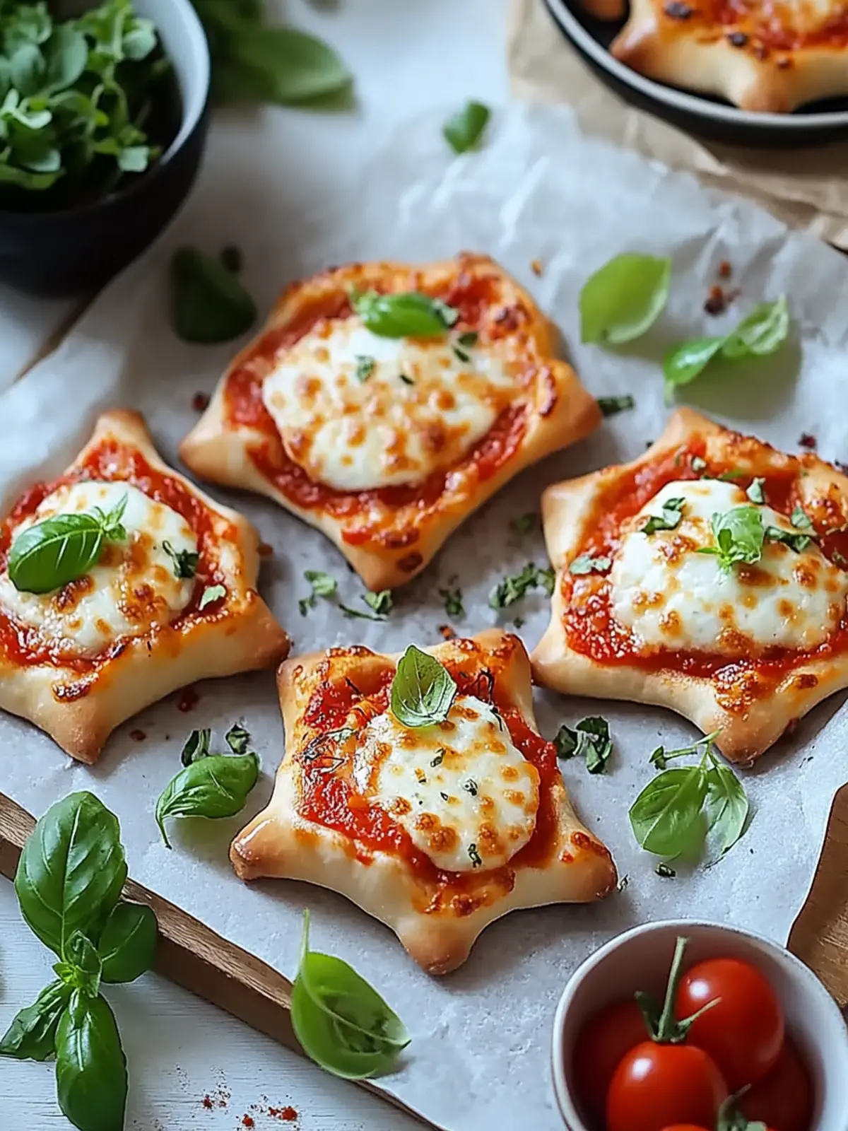 Sternförmige Pizzataschen