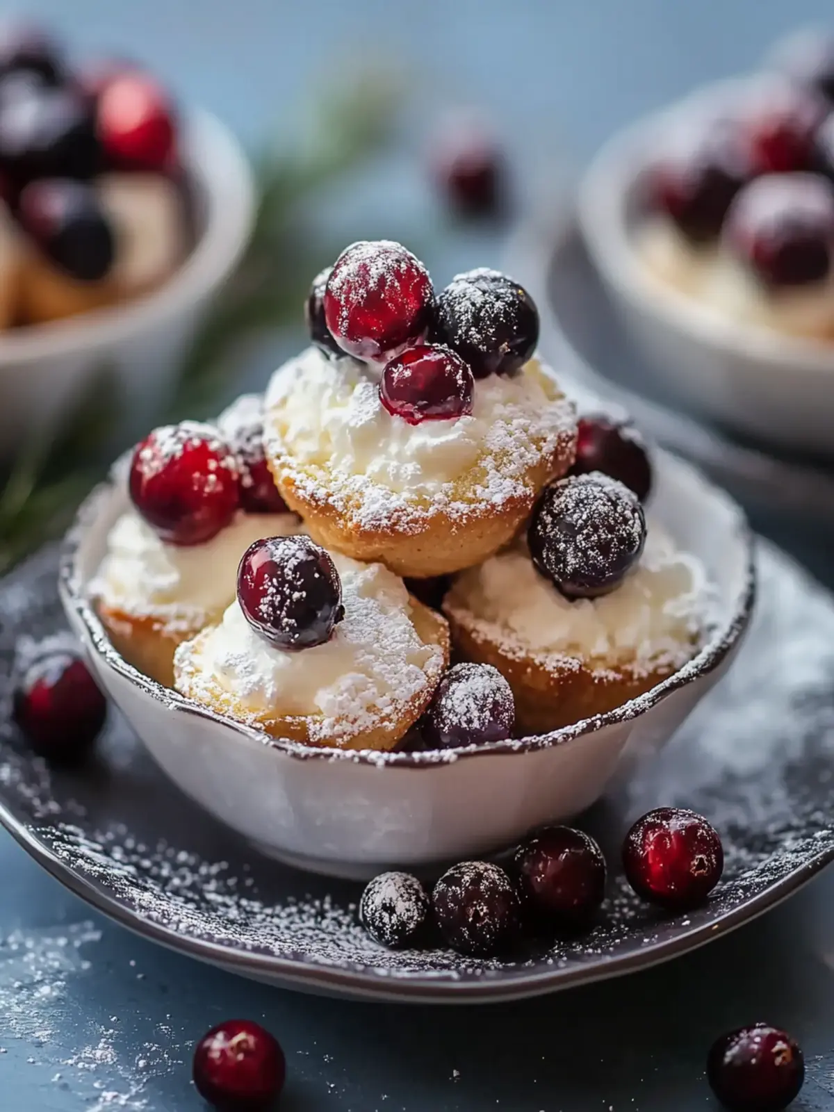 Stollenbissen mit Quark und Cranberries