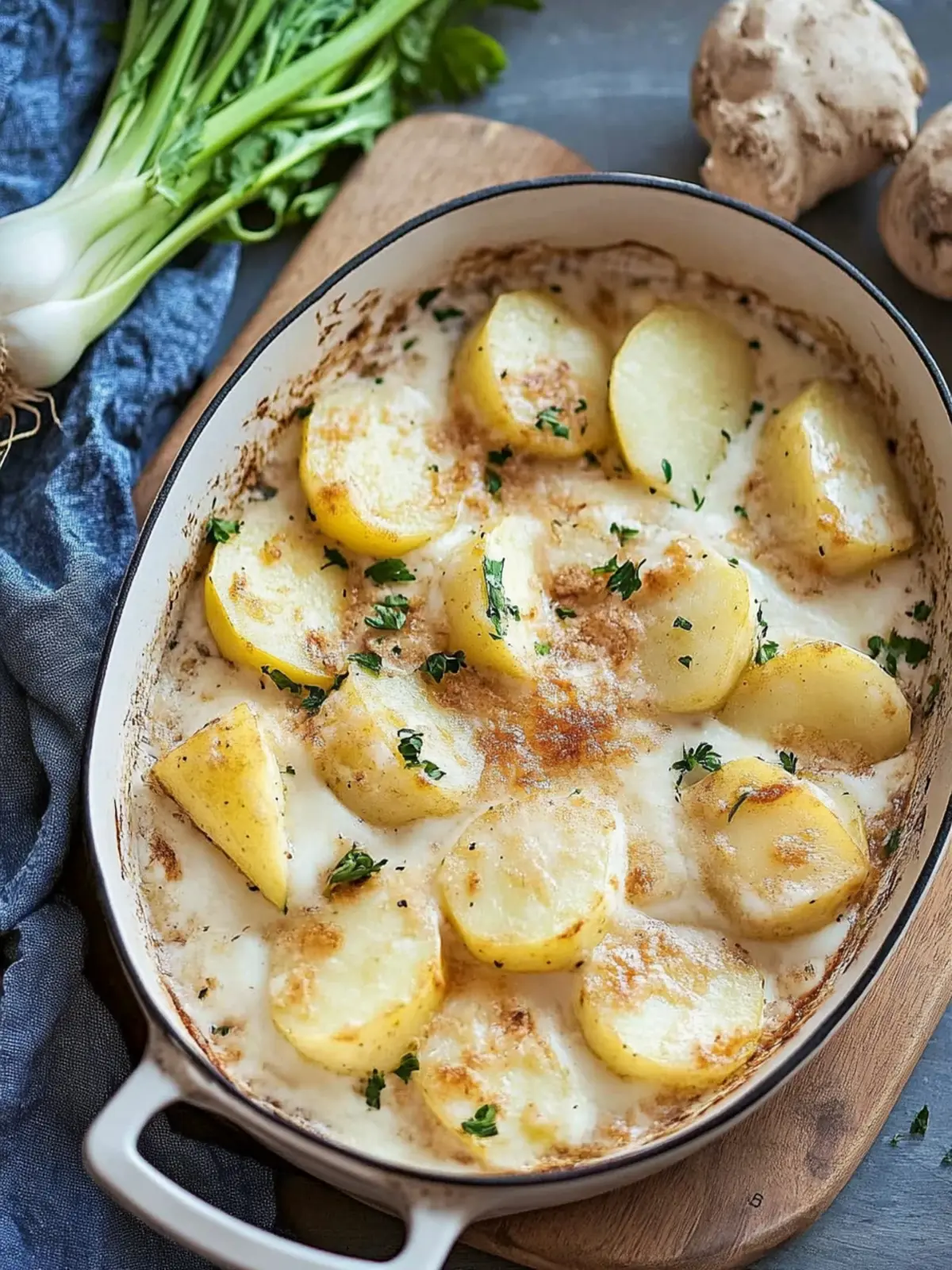 Kartoffel- und Kohlrabi-Auflauf aus dem Ofen