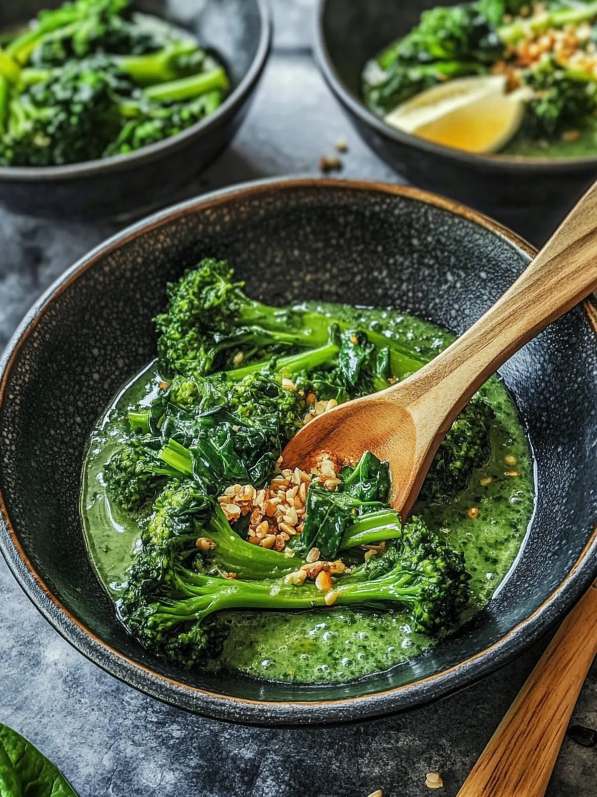 Brokkoli und Spinat Pfannengericht