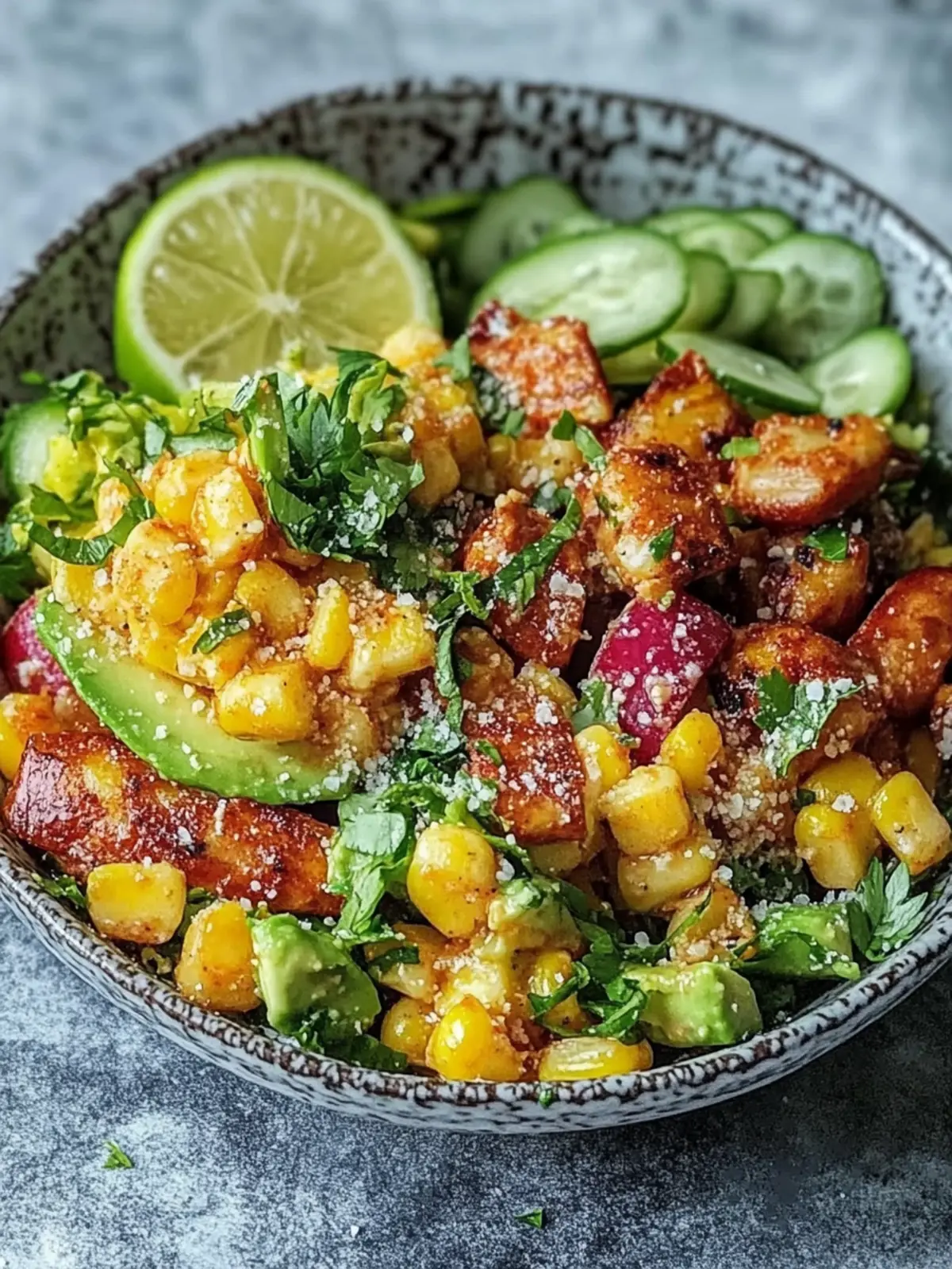 Schneller Frühlings-Avocado-Mais-Salat mit würziger Limetten-Dressing Einfach und frisch