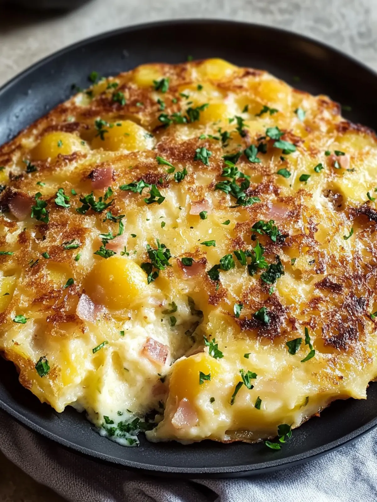 Hütte Käse, Kartoffel Rösti Auflauf