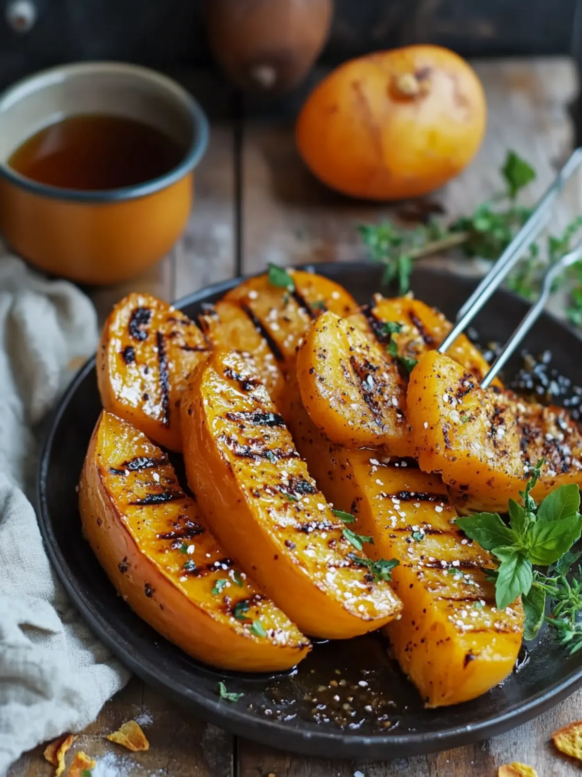 Gegrillter Kürbis mit Ahornsirup