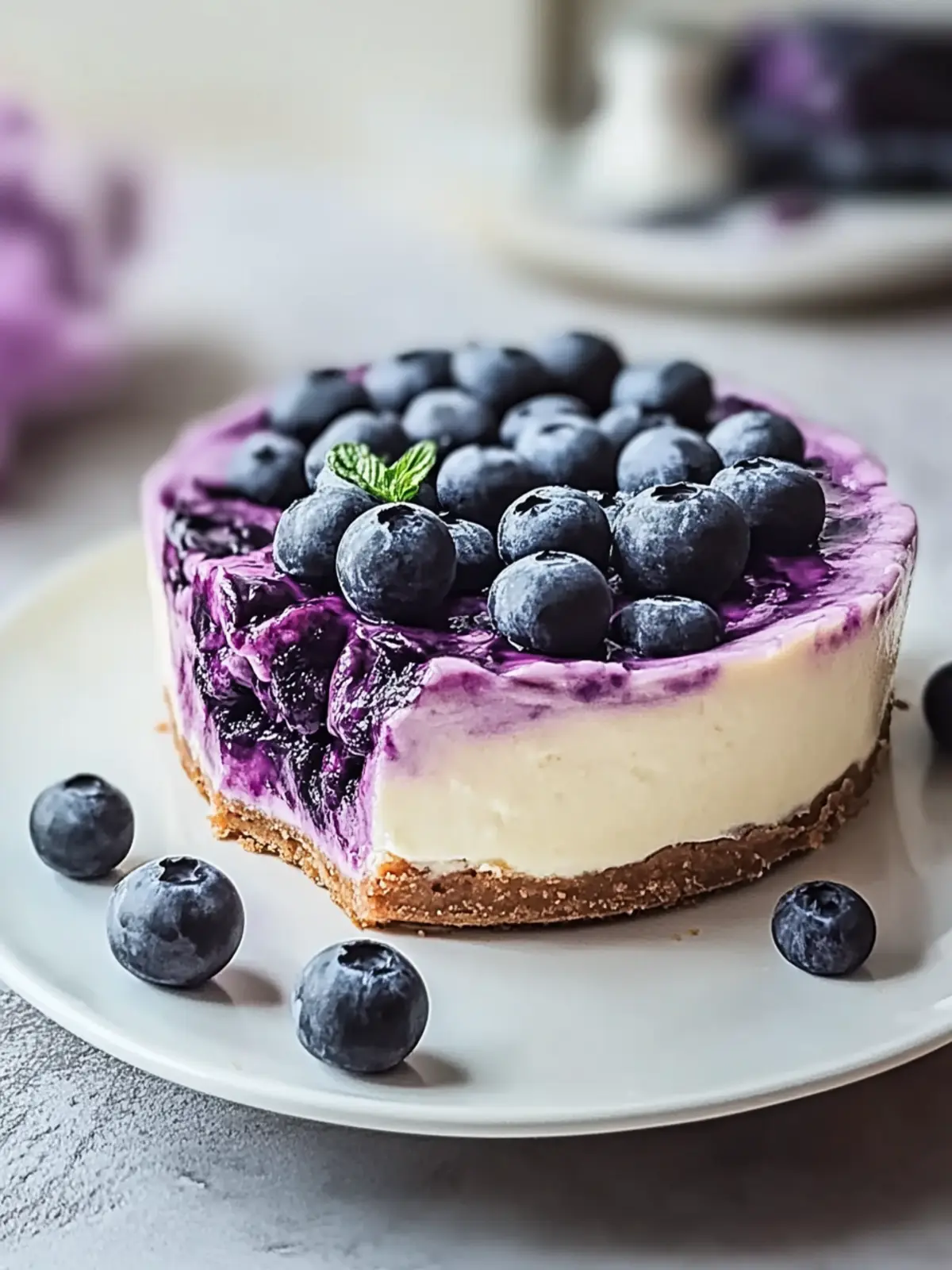 Weiße Schokoladen-Blaubeer-Cheesecake